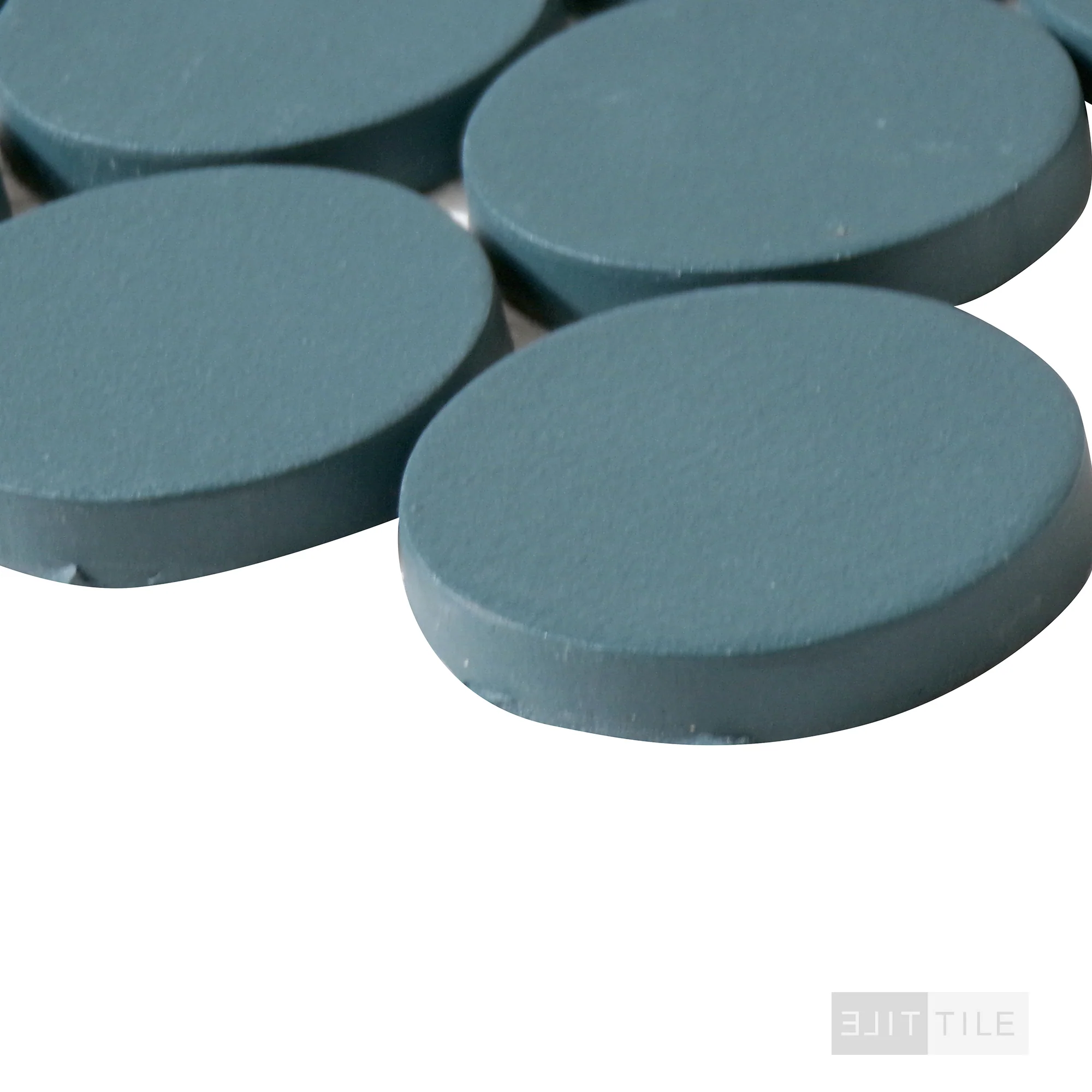 Makoto 2" Round Arashi Blue Matte Mosaic - Image 3