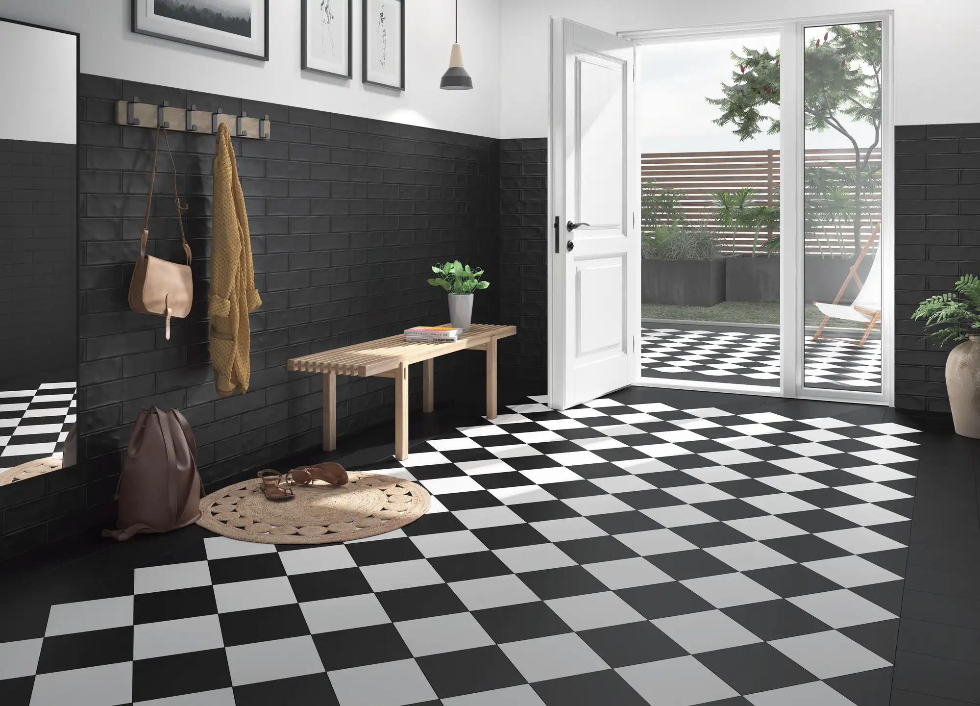 Mallorca Brick Wall Tile 3X12 Black Glossy - Image 2