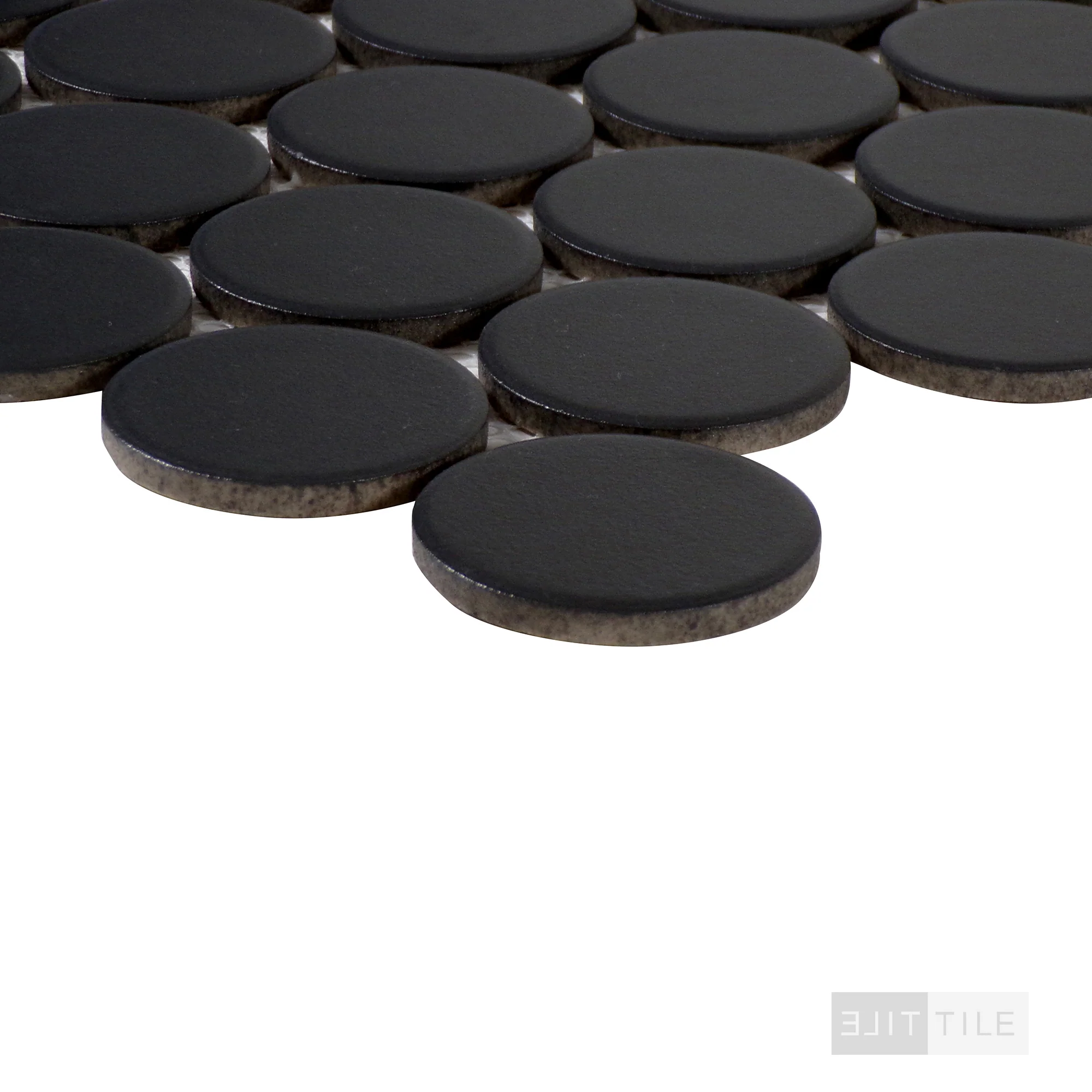 Marin 2" Penny Round Black Sea Matte - Image 3