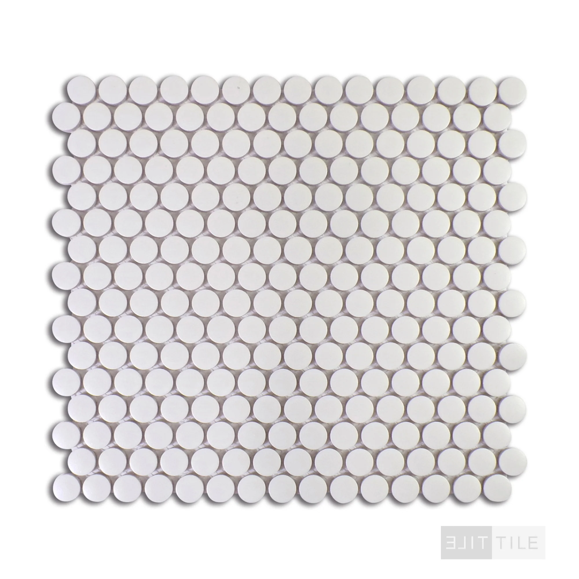 Marin 3/4" Penny Round Pearl White Matte - Image 2