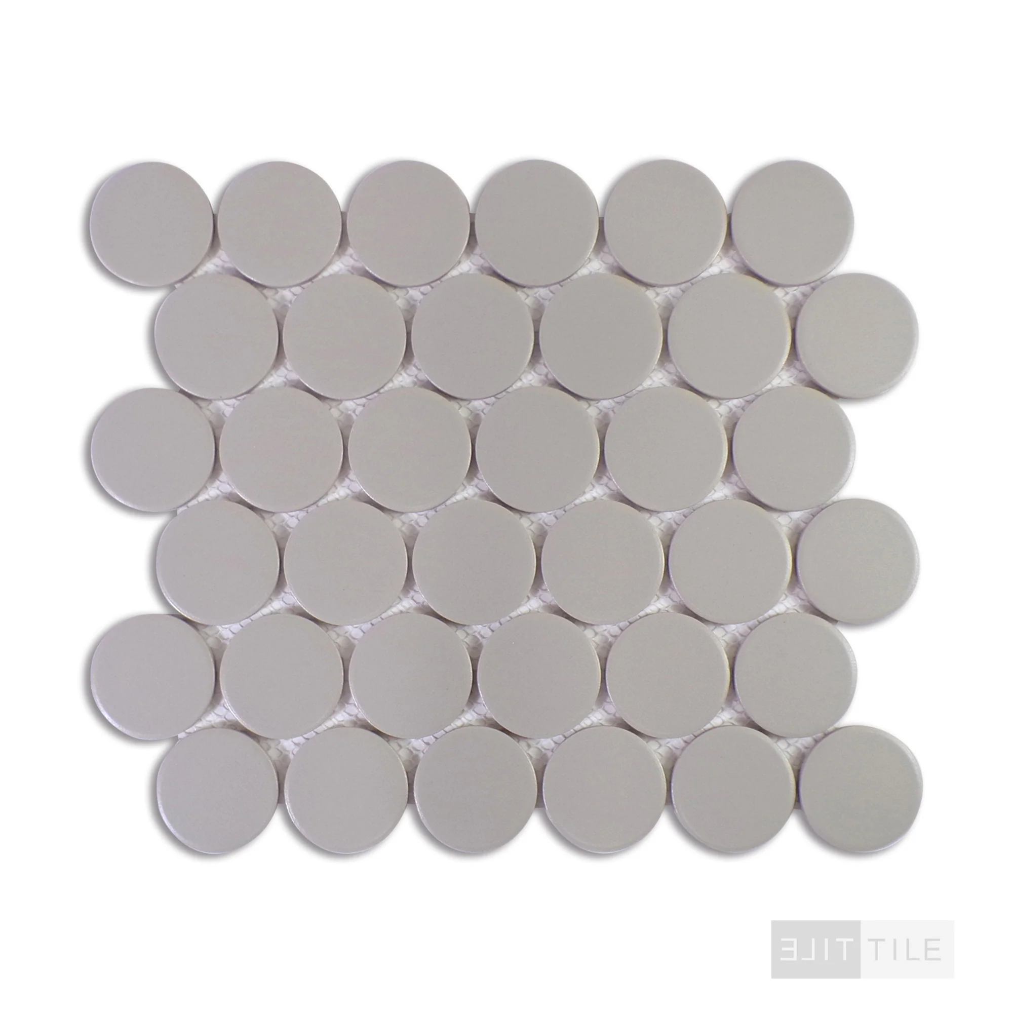 Marin 2" Penny Round Pebble Gray Matte - Image 2