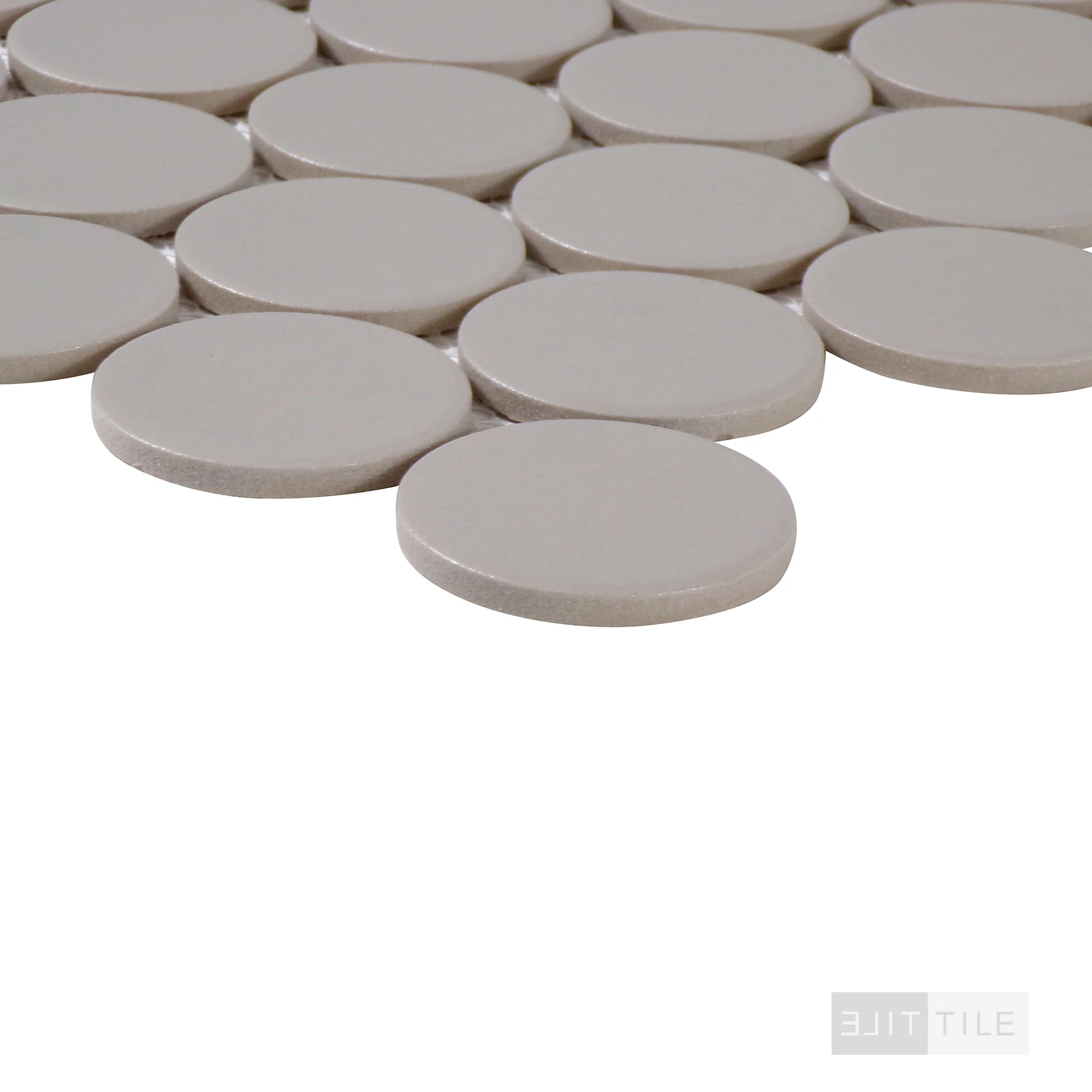 Marin 2" Penny Round Pebble Gray Matte - Image 3