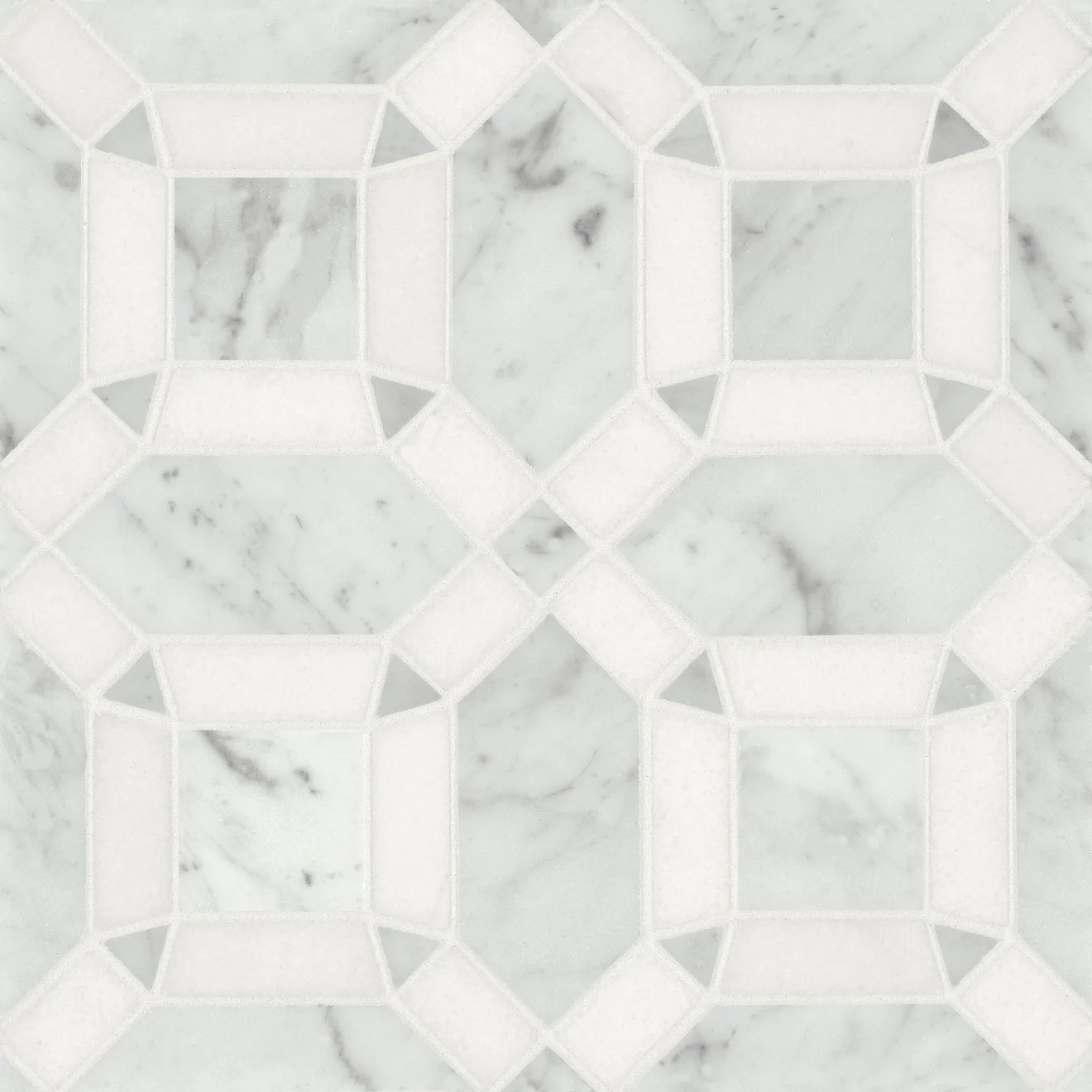 Matisse Stone Mosaic 11-1/4X11-1/4 White Carrara & Thassos Honed