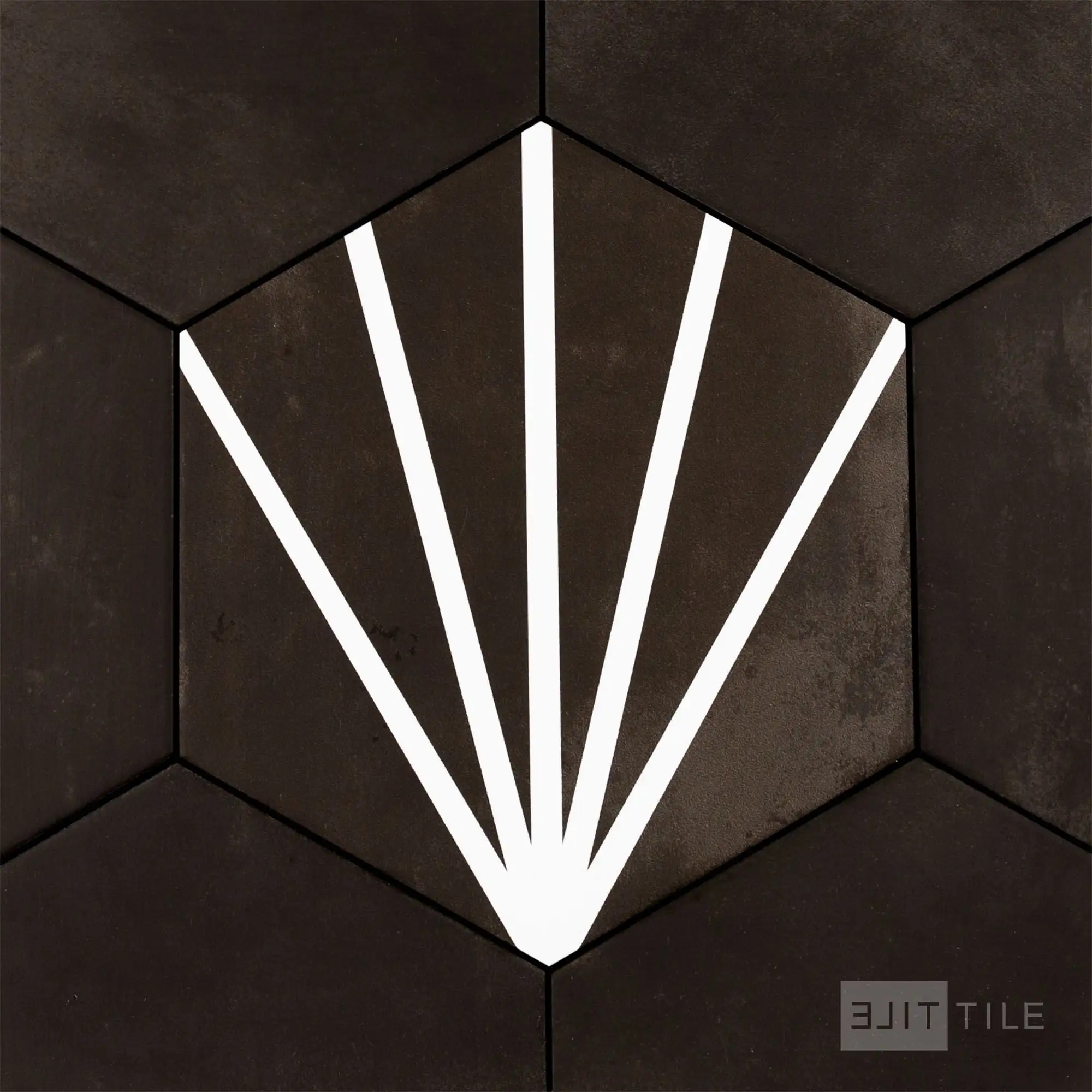 Meraki Even Porcelain Decorative Field Tile 8X9 Negro Matte