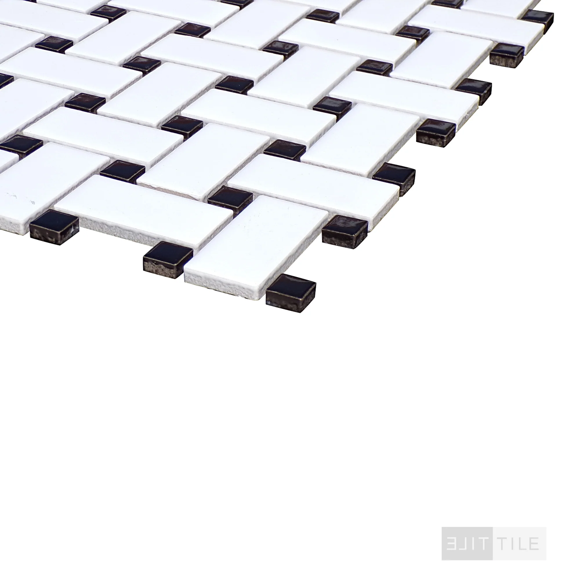 Metro Basketweave 12X12 Black Dot Matte - Image 3