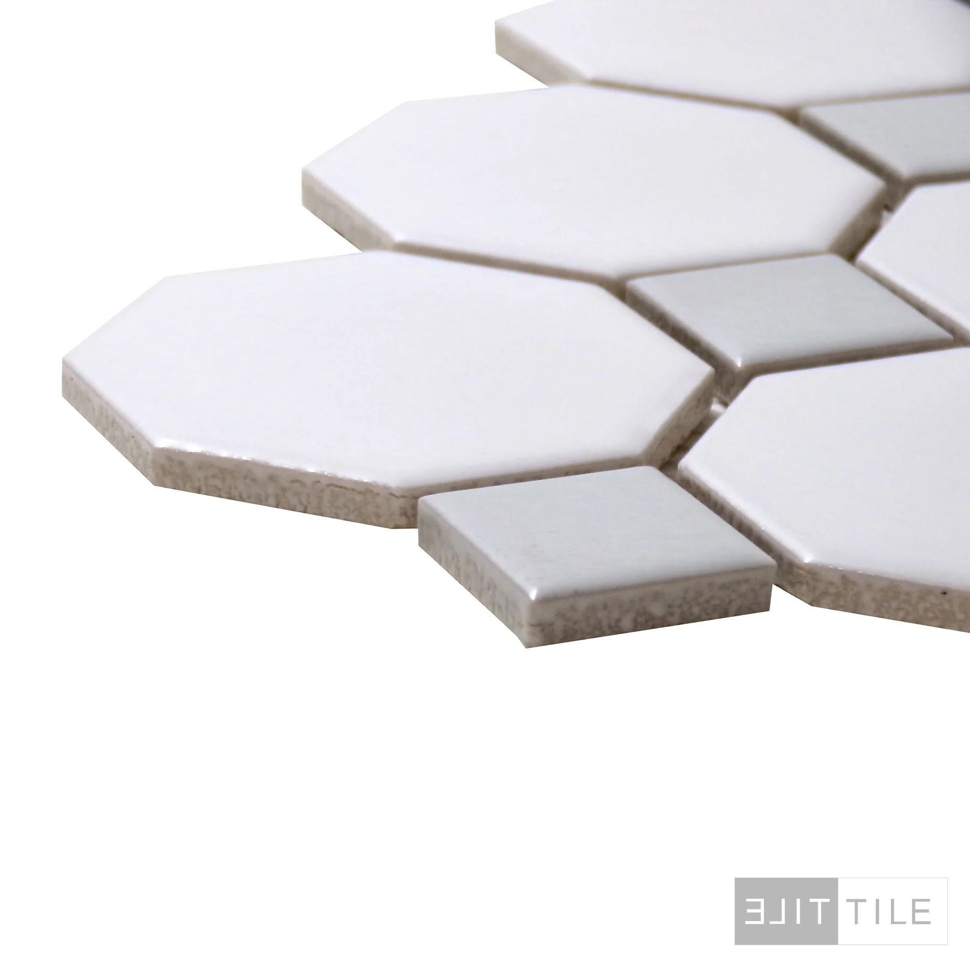 Metro 2X2 Octagon 12X12 White With Grey Dot Matte - Image 4