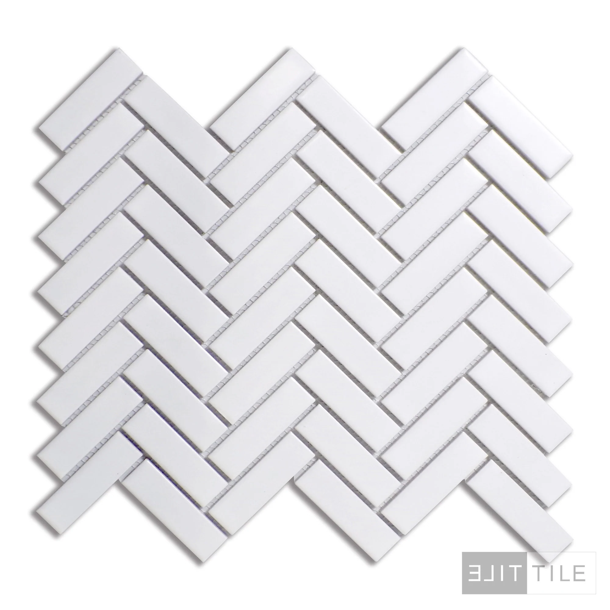 Metro 1X3 Herringbone 12X12 White Matte