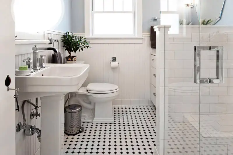 Metro 2X2 Octagon 12X12 White With Black Dot Matte - Image 2