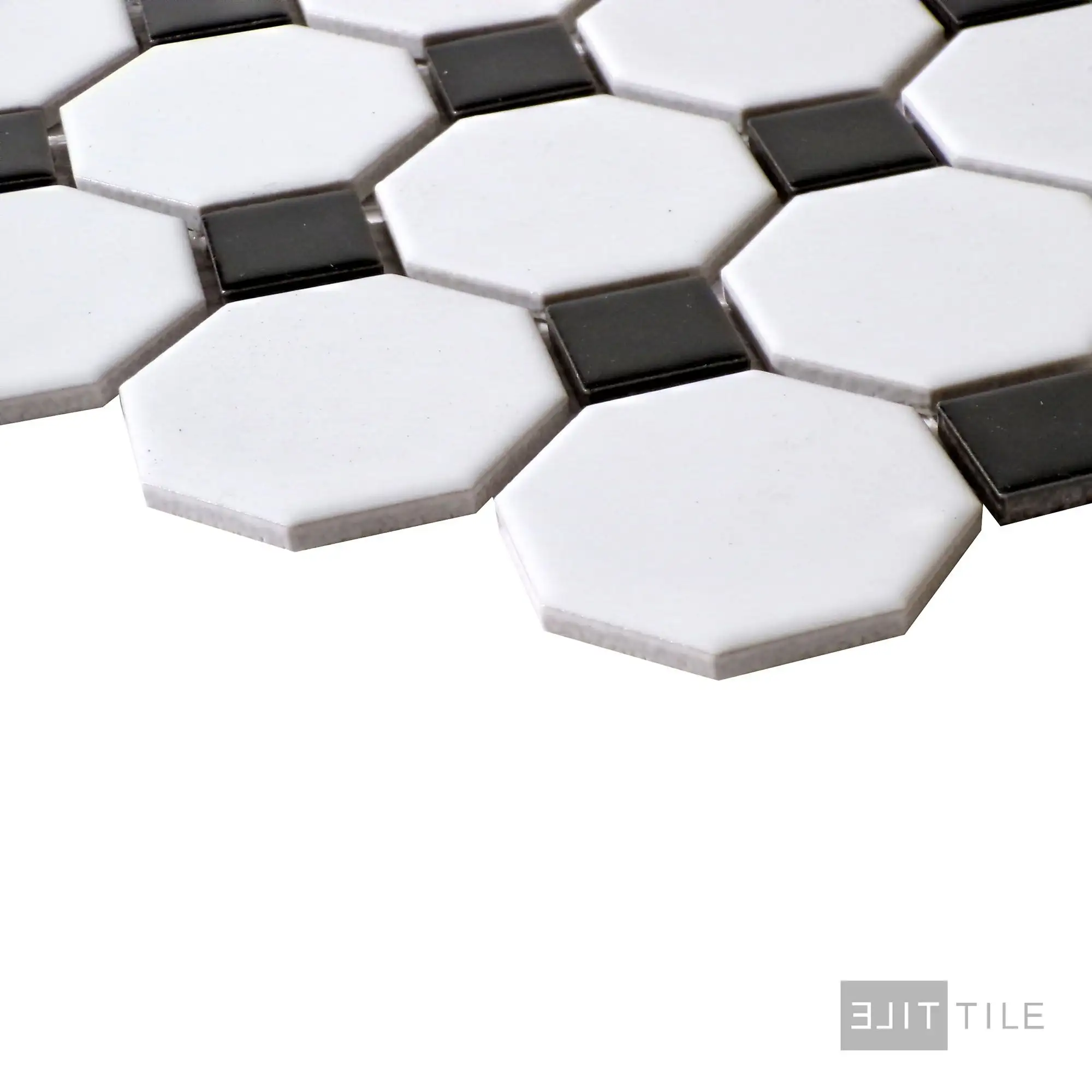 Metro 2X2 Octagon 12X12 White With Black Dot Matte - Image 4