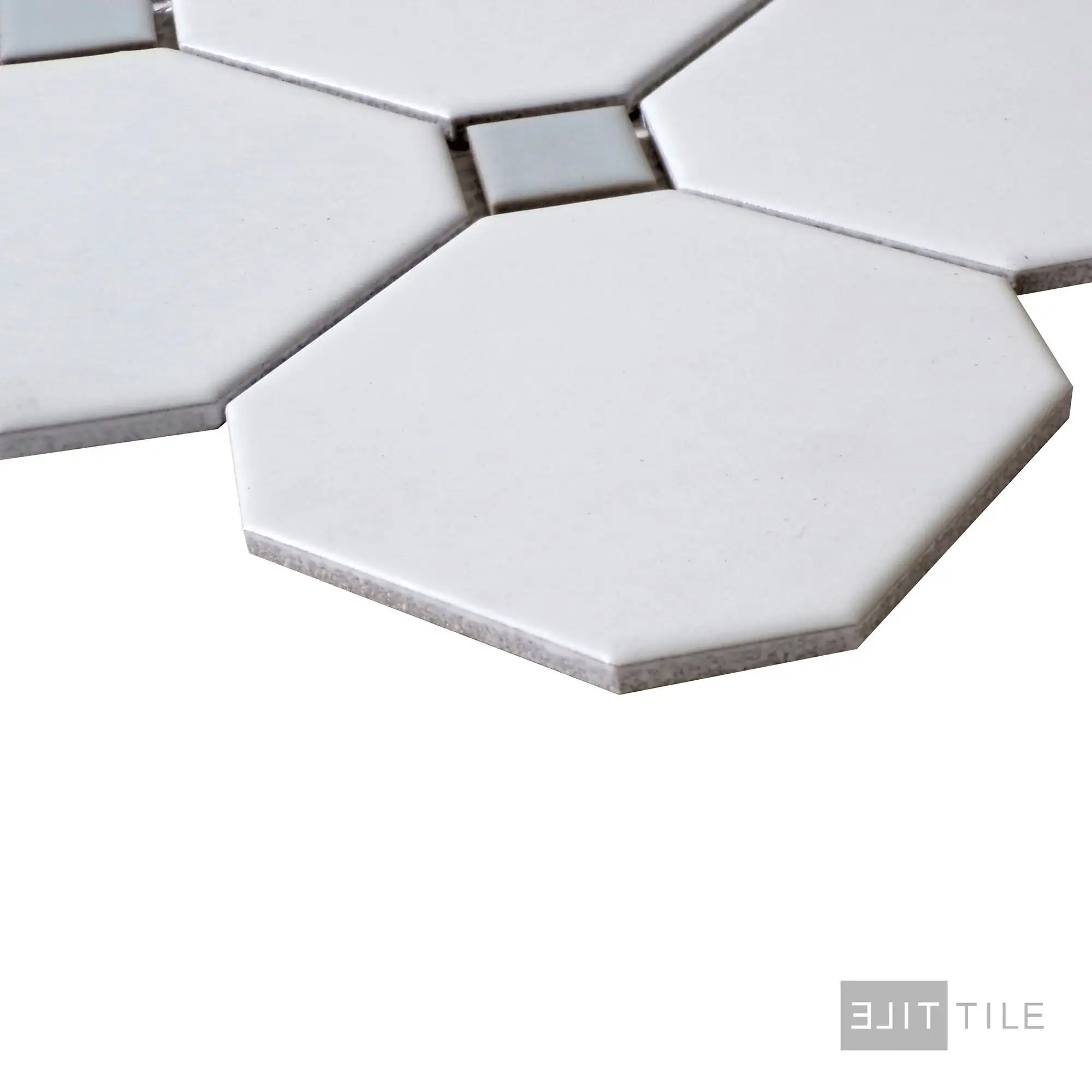 Metro 4X4 Octagon 12X12 White With Gray Dot Matte - Image 3