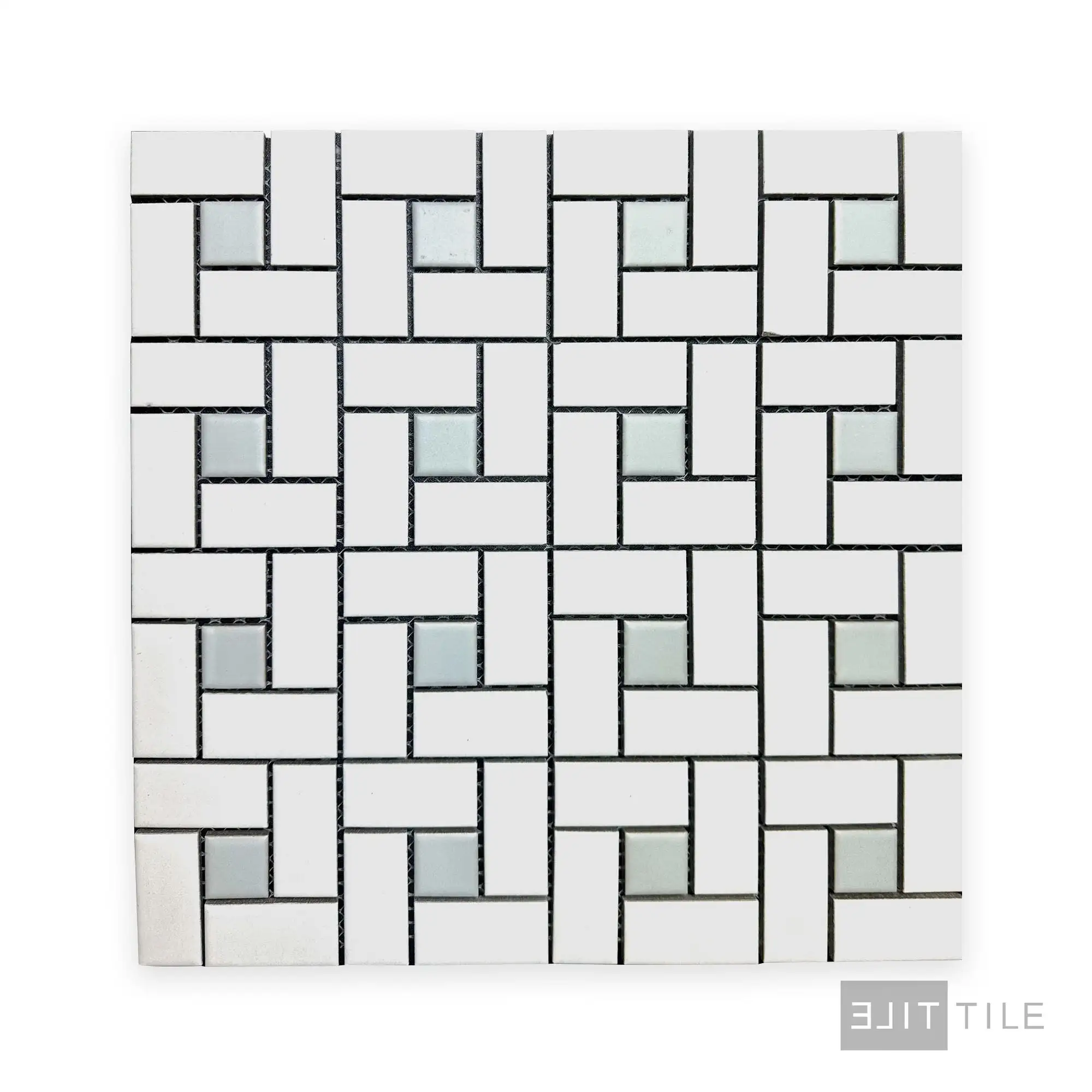 Metro Pinwheel 12X12 White With Gray Dot Matte - Image 2