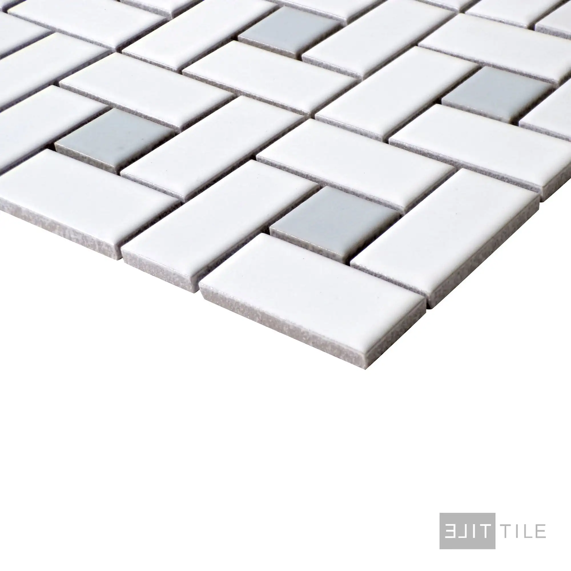 Metro Pinwheel 12X12 White With Gray Dot Matte - Image 3