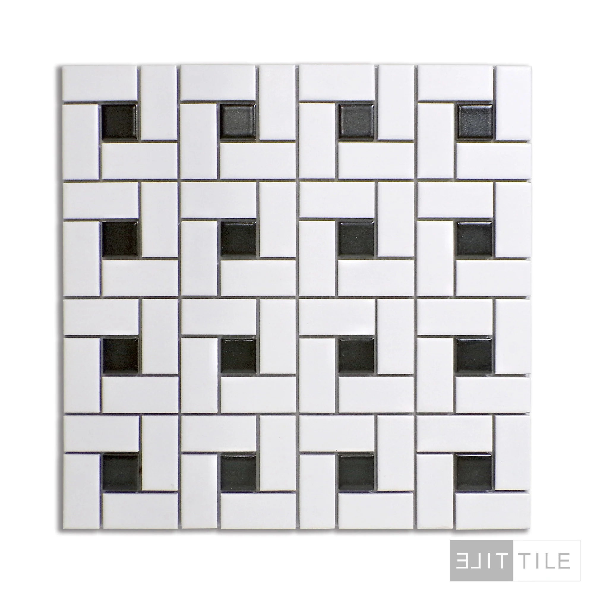 Metro Pinwheel 12X12 White w/Black Dot Matte