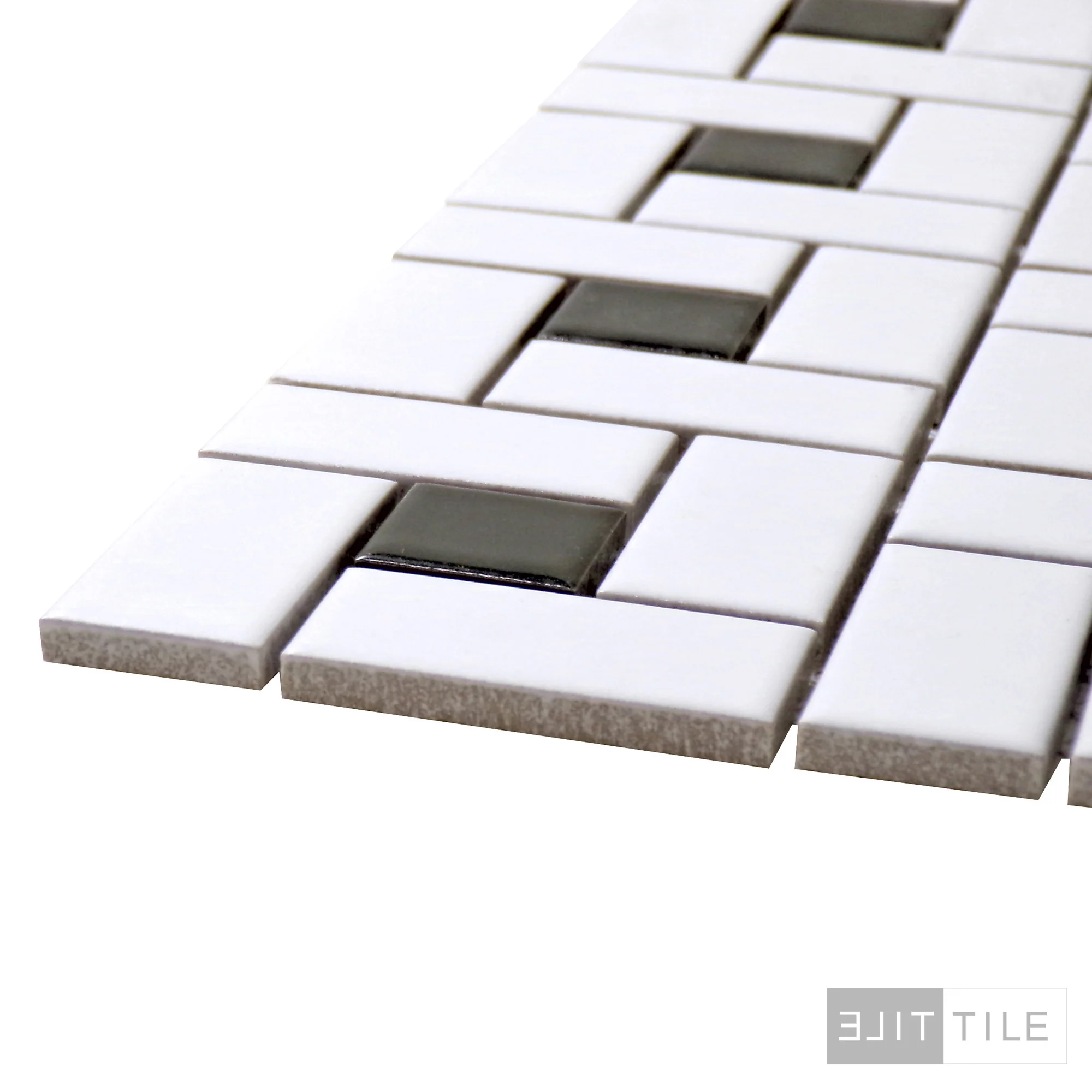 Metro Pinwheel 12X12 White w/Black Dot Matte - Image 4