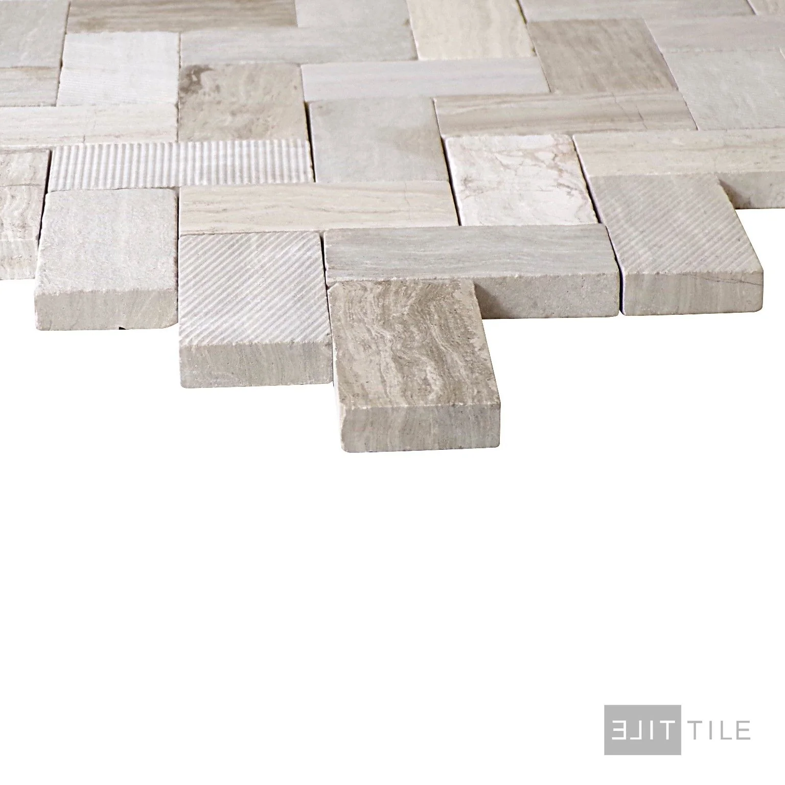 Minute Mosaix Natural Stone Mosaic 11X10 Chenille White - Image 4