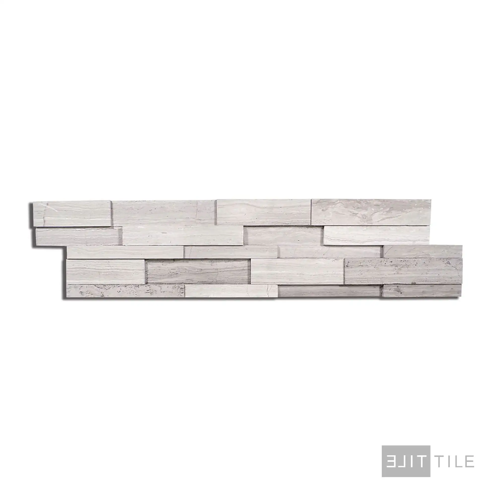 Modern Ledgestone Ledger Panel 6X24 White Wood Natural - Image 2