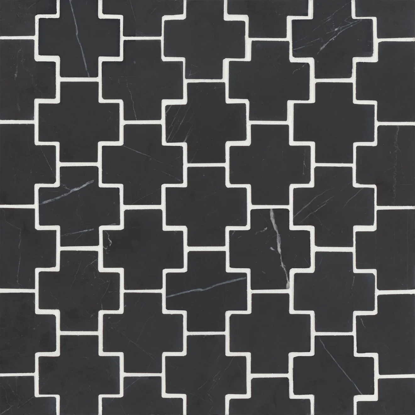 Monet Stone Mosaic 10-7/8X12-1/8 Nero Marquina Honed
