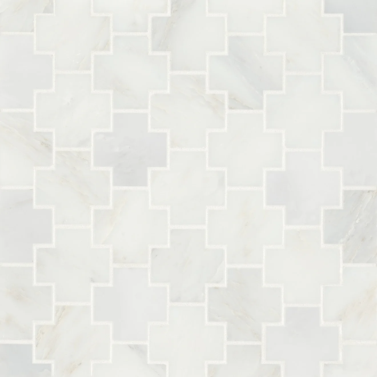 Monet Stone Mosaic 10-7/8X12-1/8 Oriental White Honed