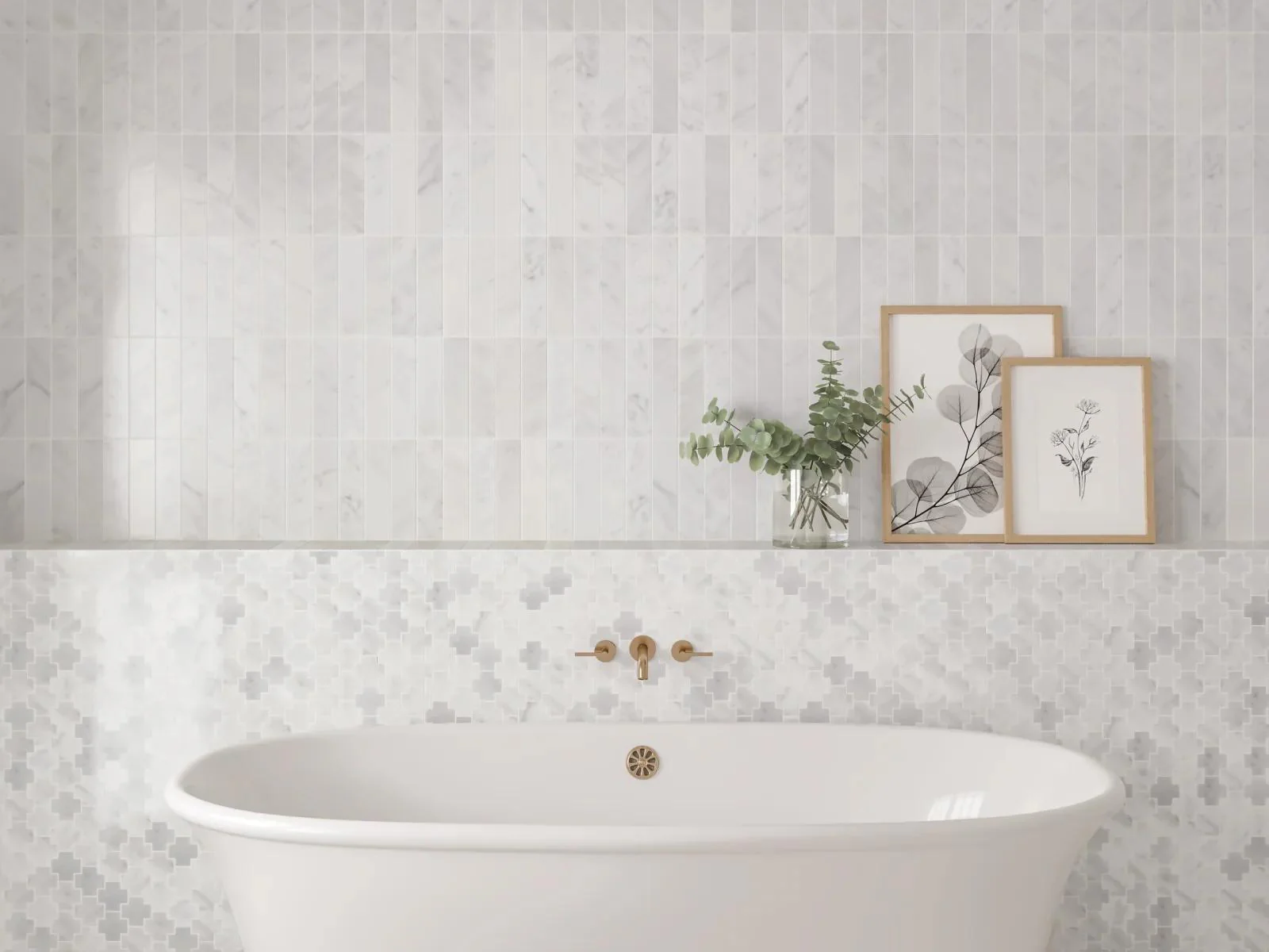 Monet Stone Field Tile 2X8 Oriental White Honed - Image 2