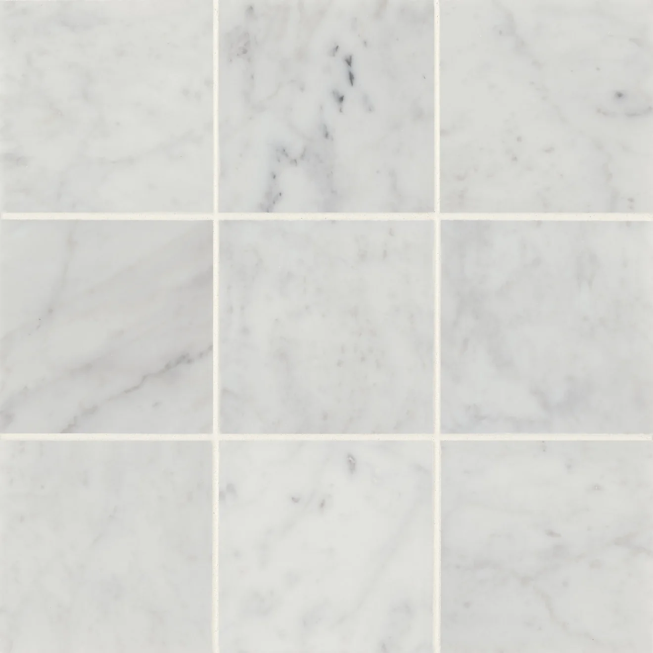Monet Stone Field Tile 4X4 White Carrara Honed