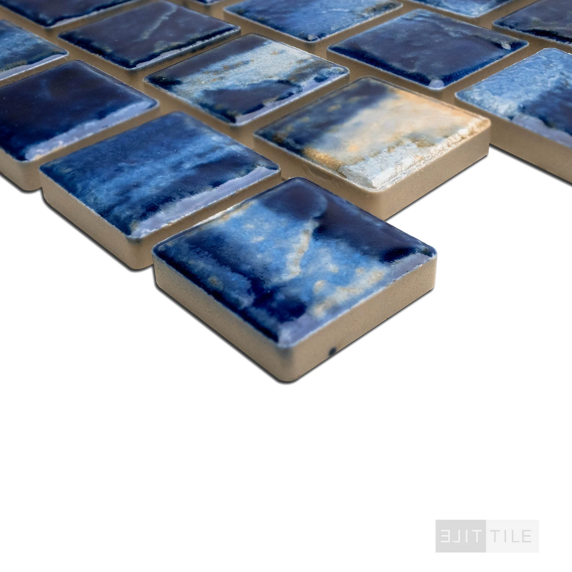Nami 1-1/8X1-1/8 Square Wave Crest Glossy Mosaic - Image 4