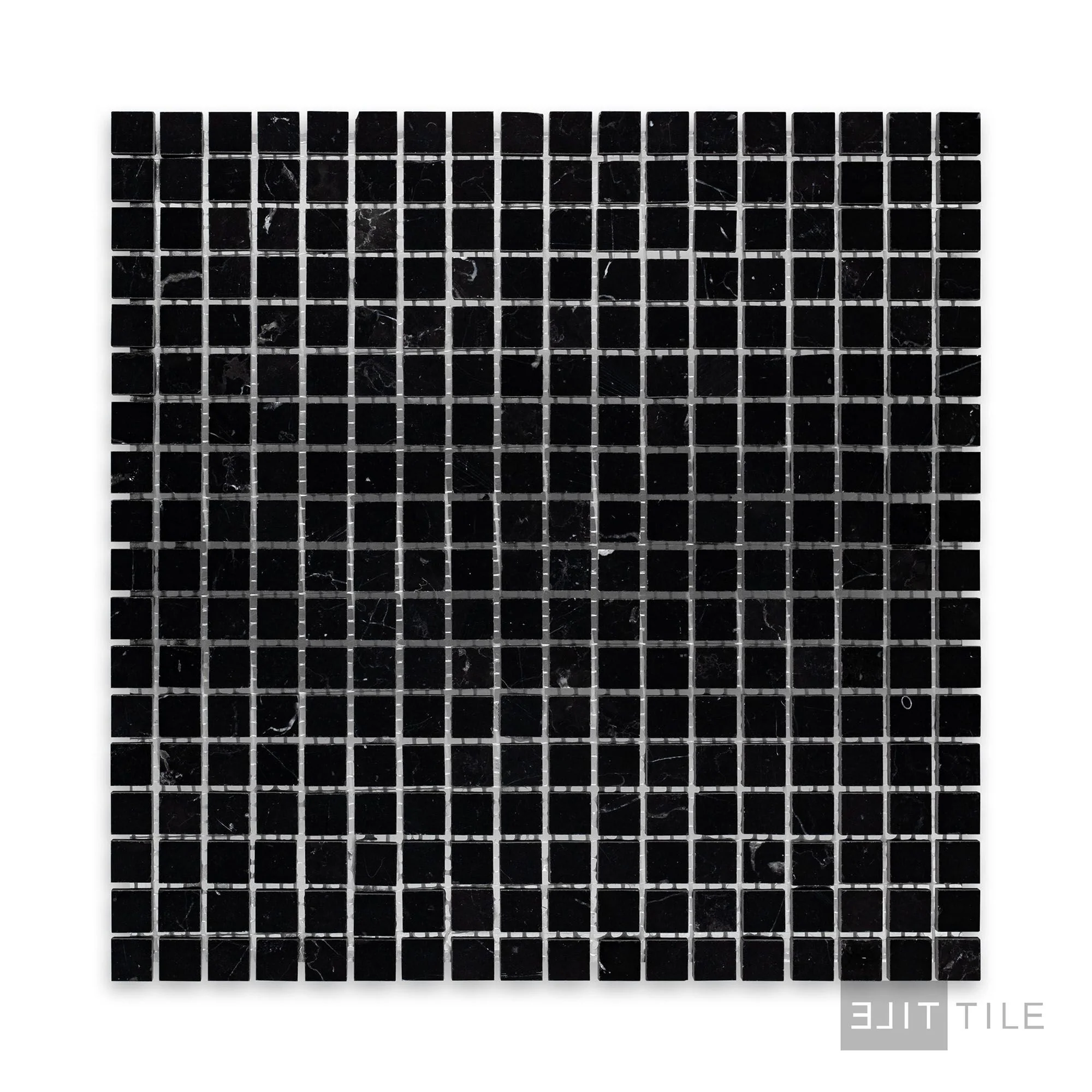 Negro Marquina Marble 5/8" Square Honed Mosaic - Image 2