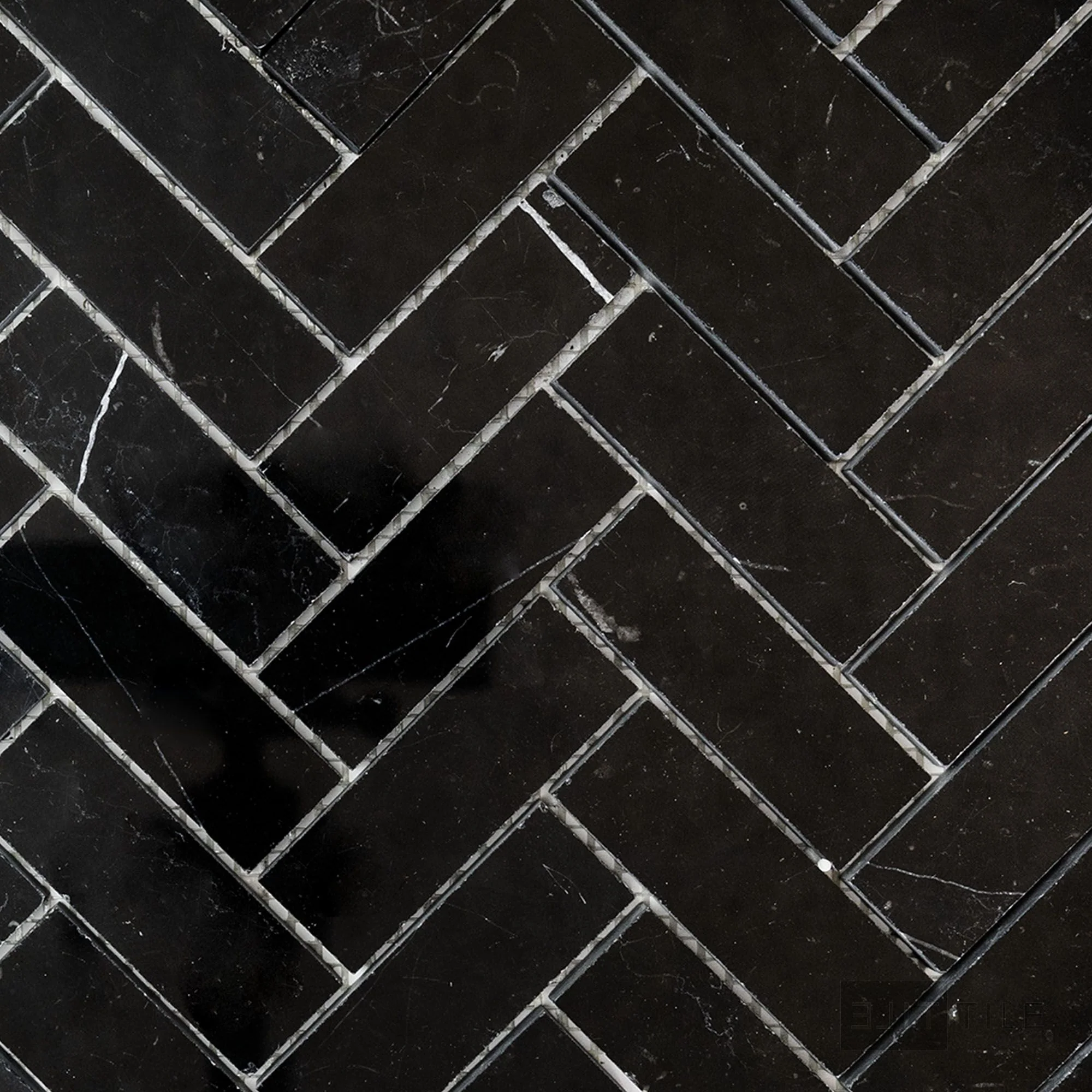 Negro Marquina Marble 1X3 Herringbone Polished Mosaic