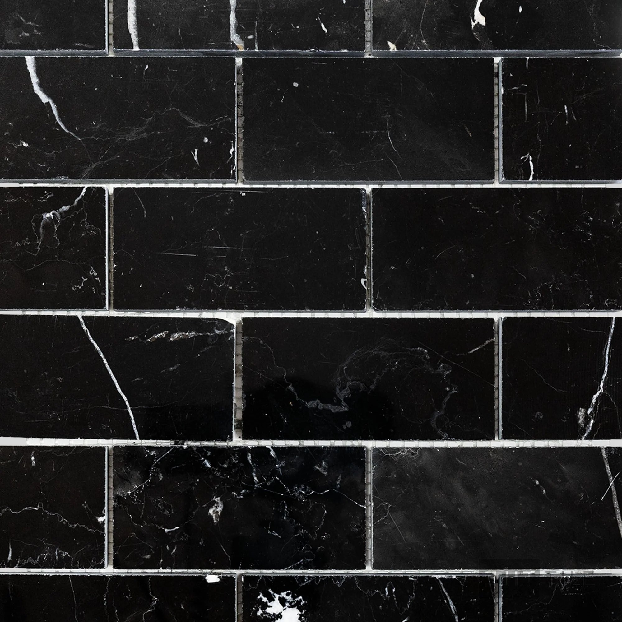 Negro Marquina Marble 2X4 Brick Polished Mosaic