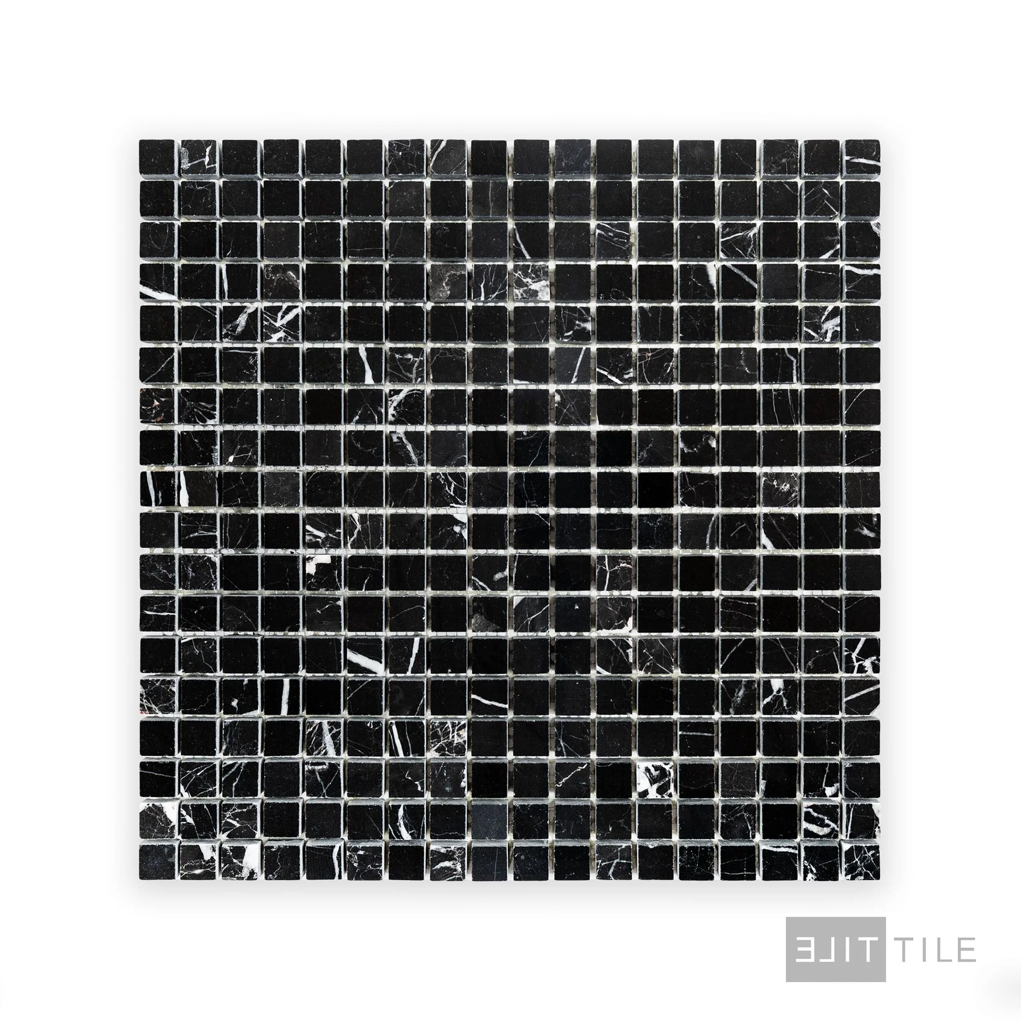 Negro Marquina Marble 5/8" Square Polished Mosaic - Image 2