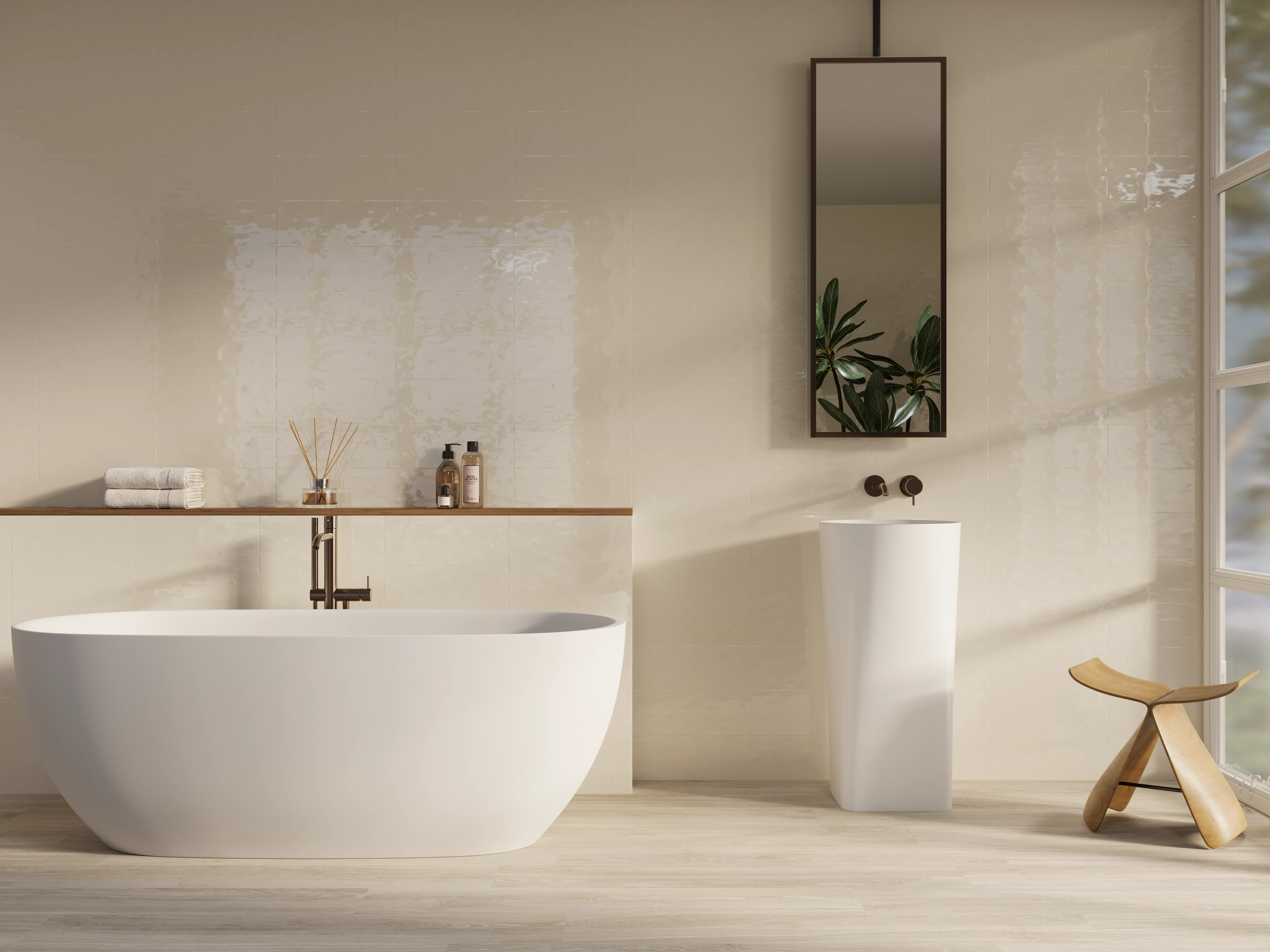 Onda Wall Tile 6X16 Ivory Glossy - Image 2