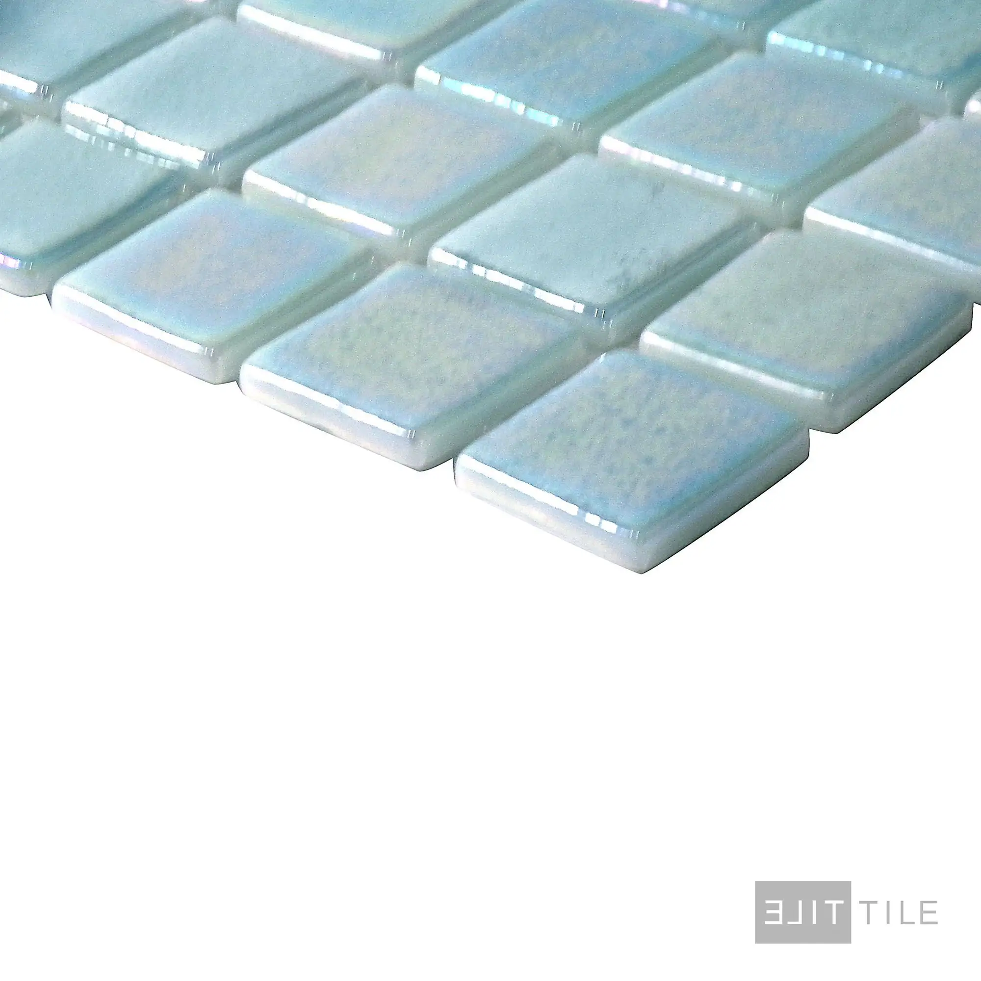 Opalescent Pool Rated Square Glass Mosaic 12X18 Claro Verde Glossy - Image 4