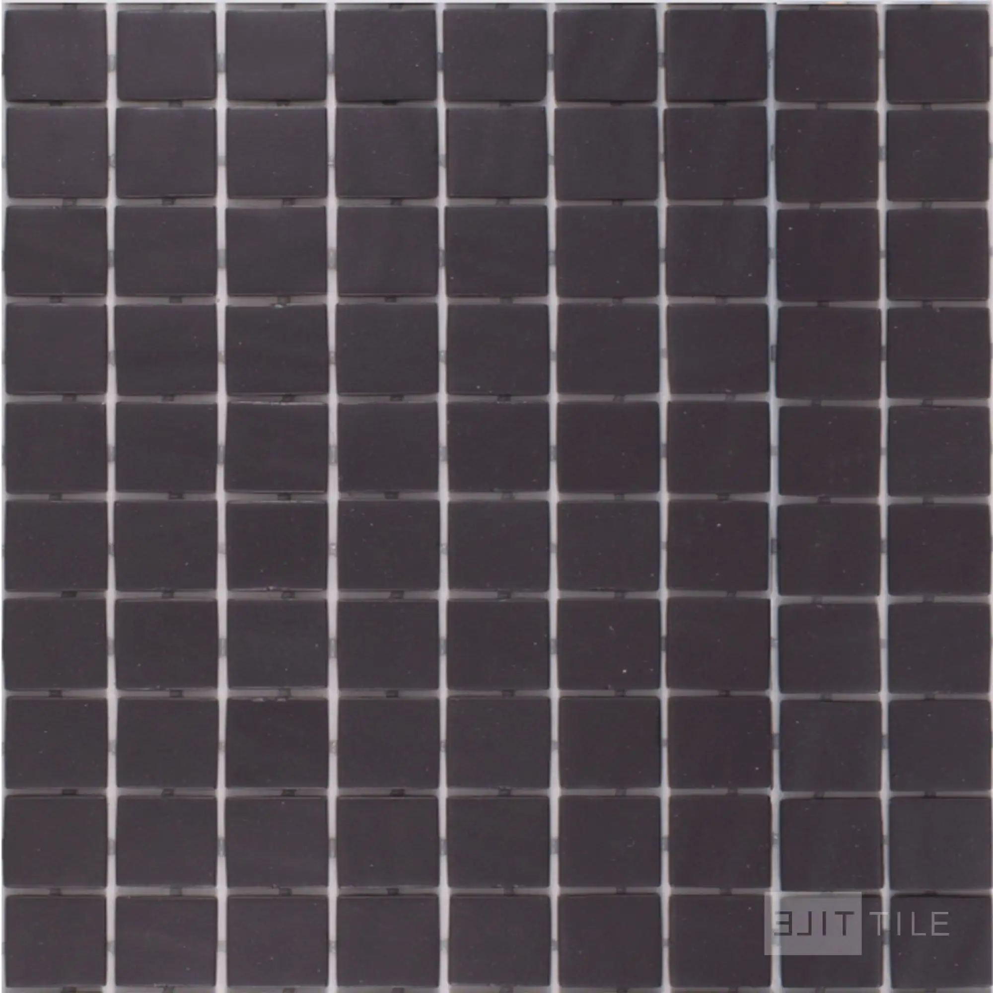 Natureglass Pool Rated Square Glass Mosaic 12X12 Malla Black Glossy