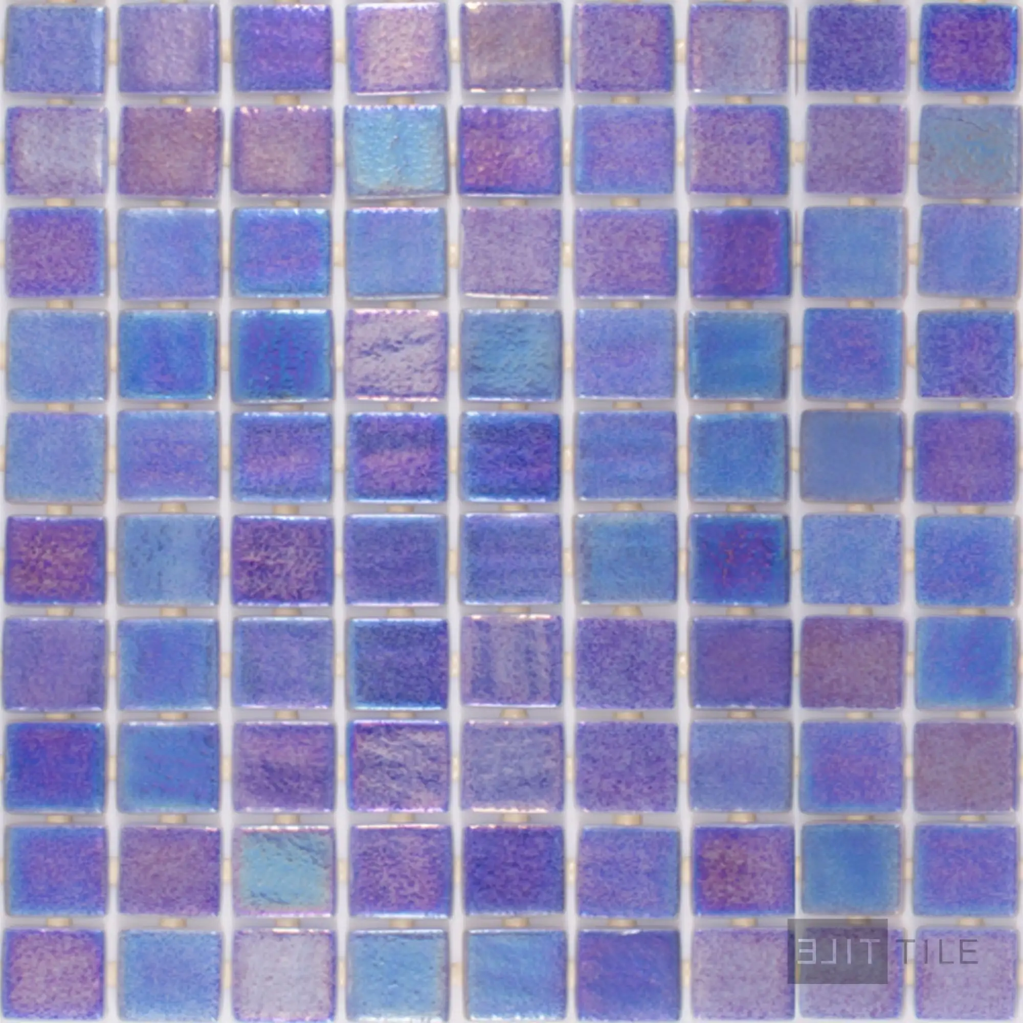 Opalescent Pool Rated Square Glass Mosaic 12X18 Marino Azul Glossy