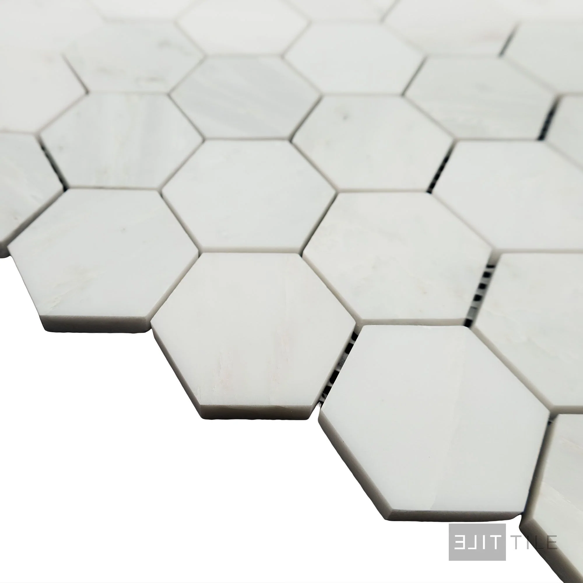 Oriental White Marble 2" Hexagon Honed Mosaic - Image 3