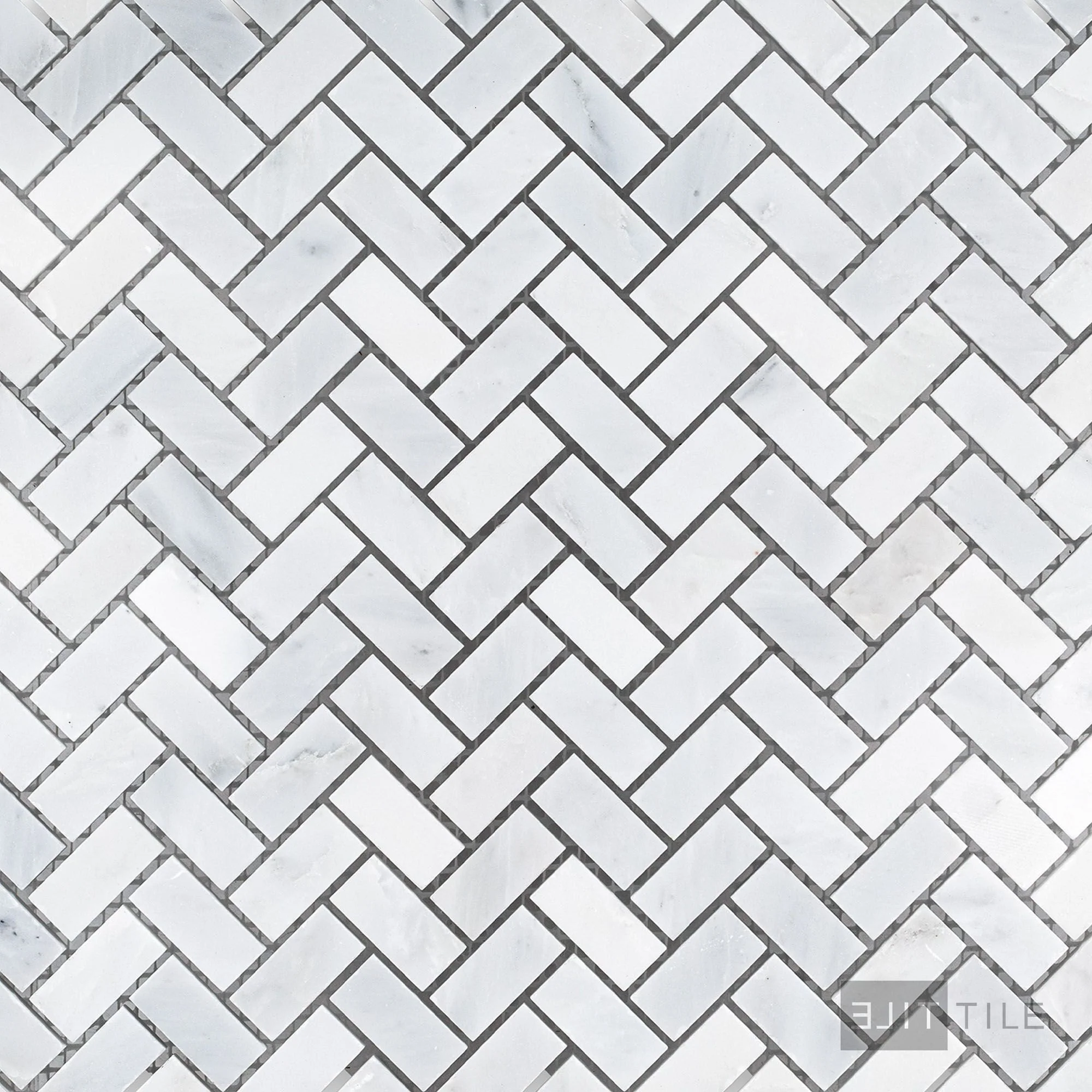 Oriental White Marble 5/8X1-1/4 Herringbone Honed Mosaic