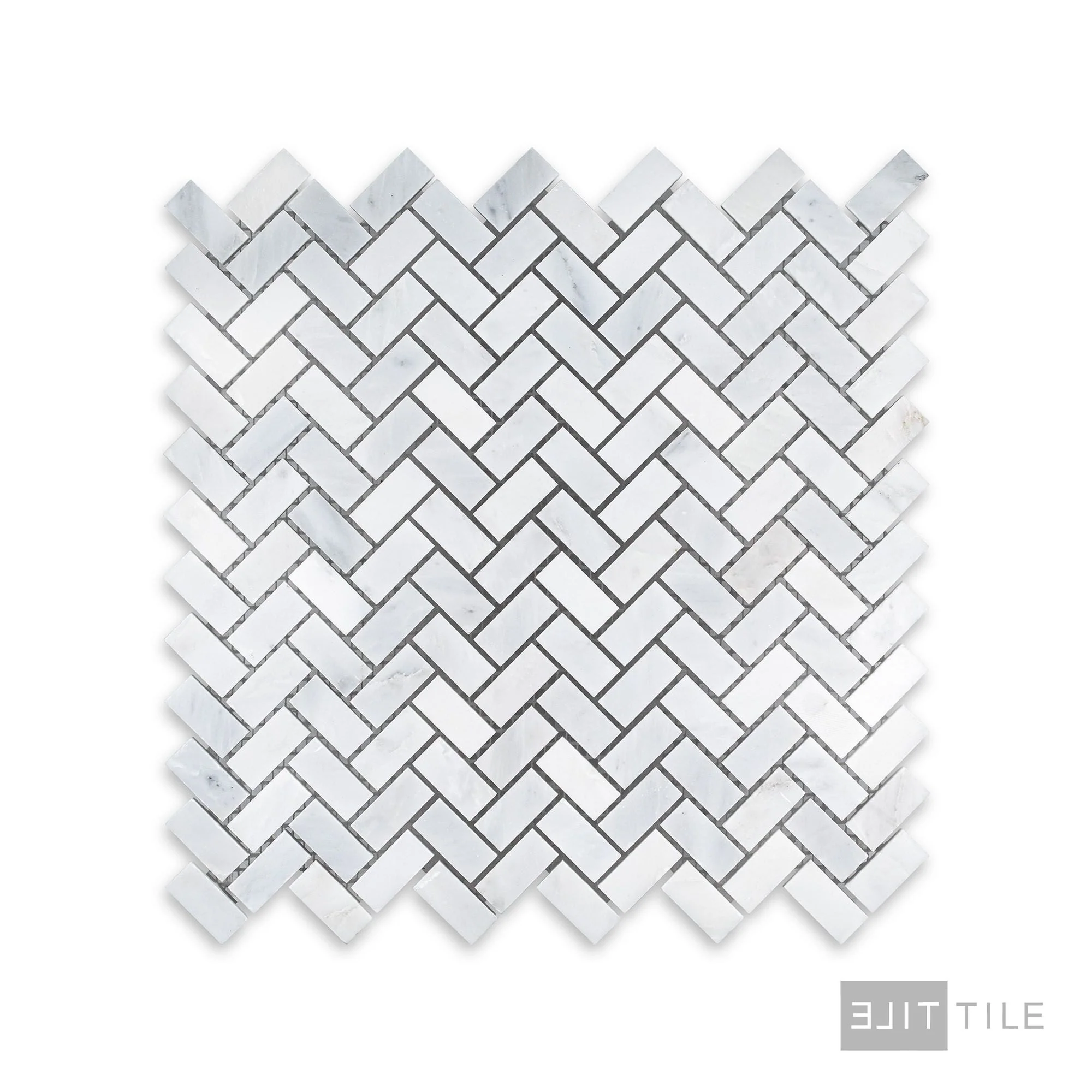 Oriental White Marble 5/8X1-1/4 Herringbone Honed Mosaic - Image 2