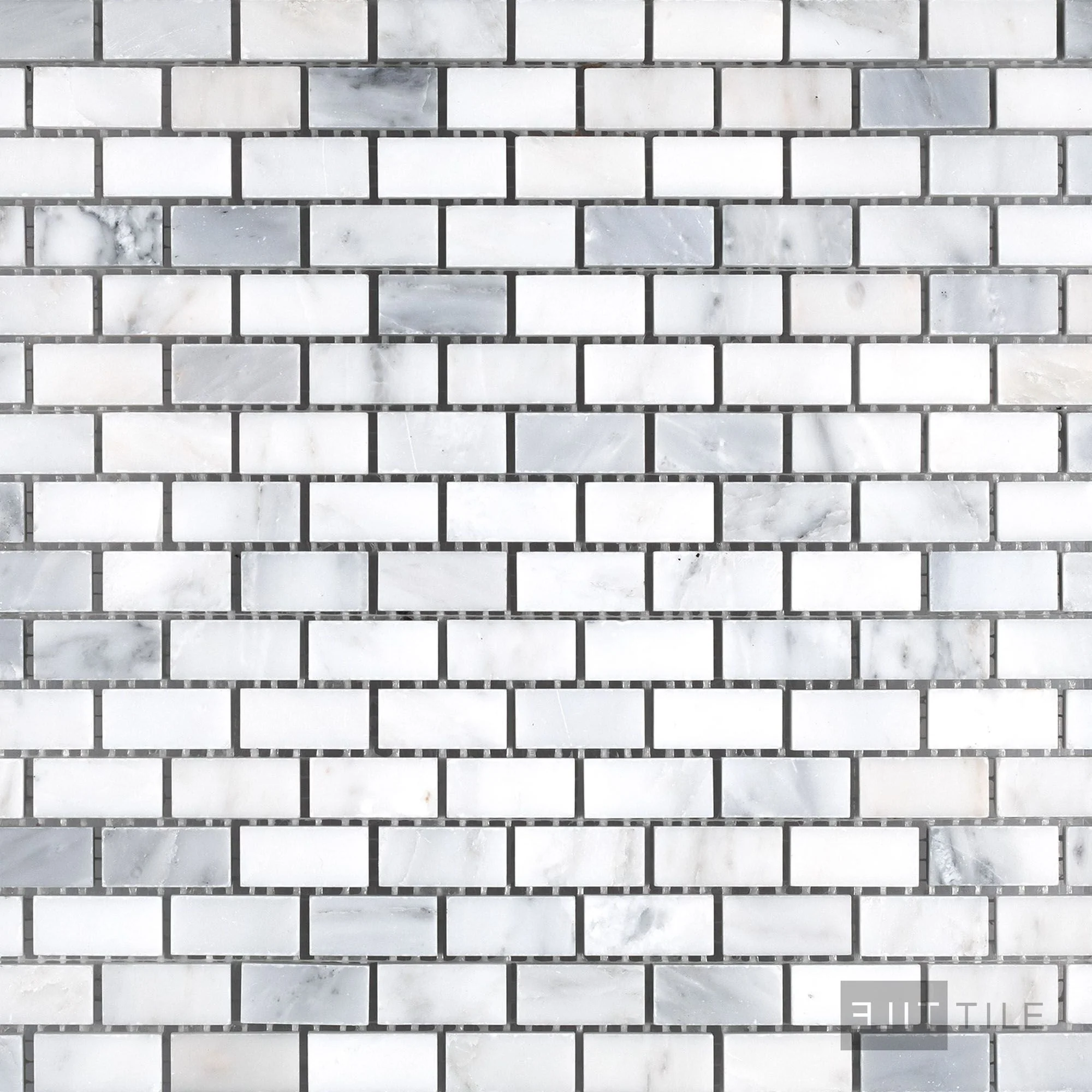 Oriental White Marble 5/8X1-1/4 Brick Honed Mosaic