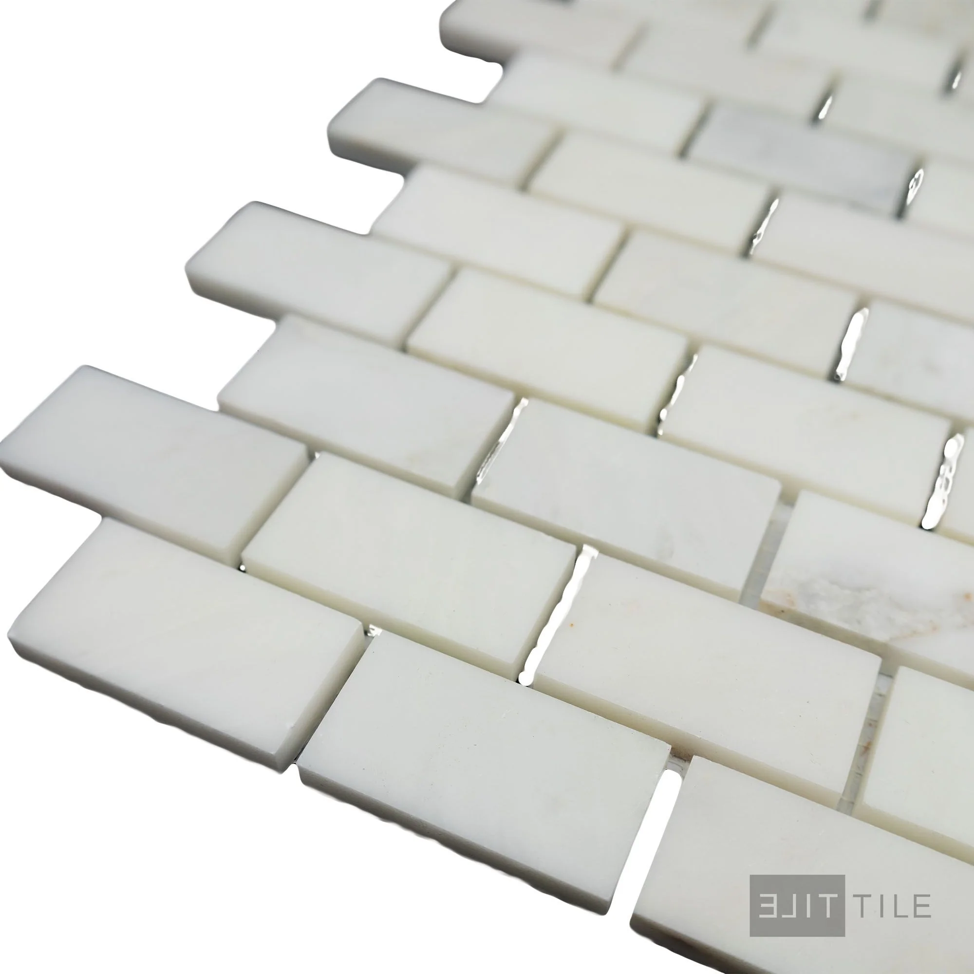Oriental White Marble 1X2 Brick Honed Mosaic - Image 3