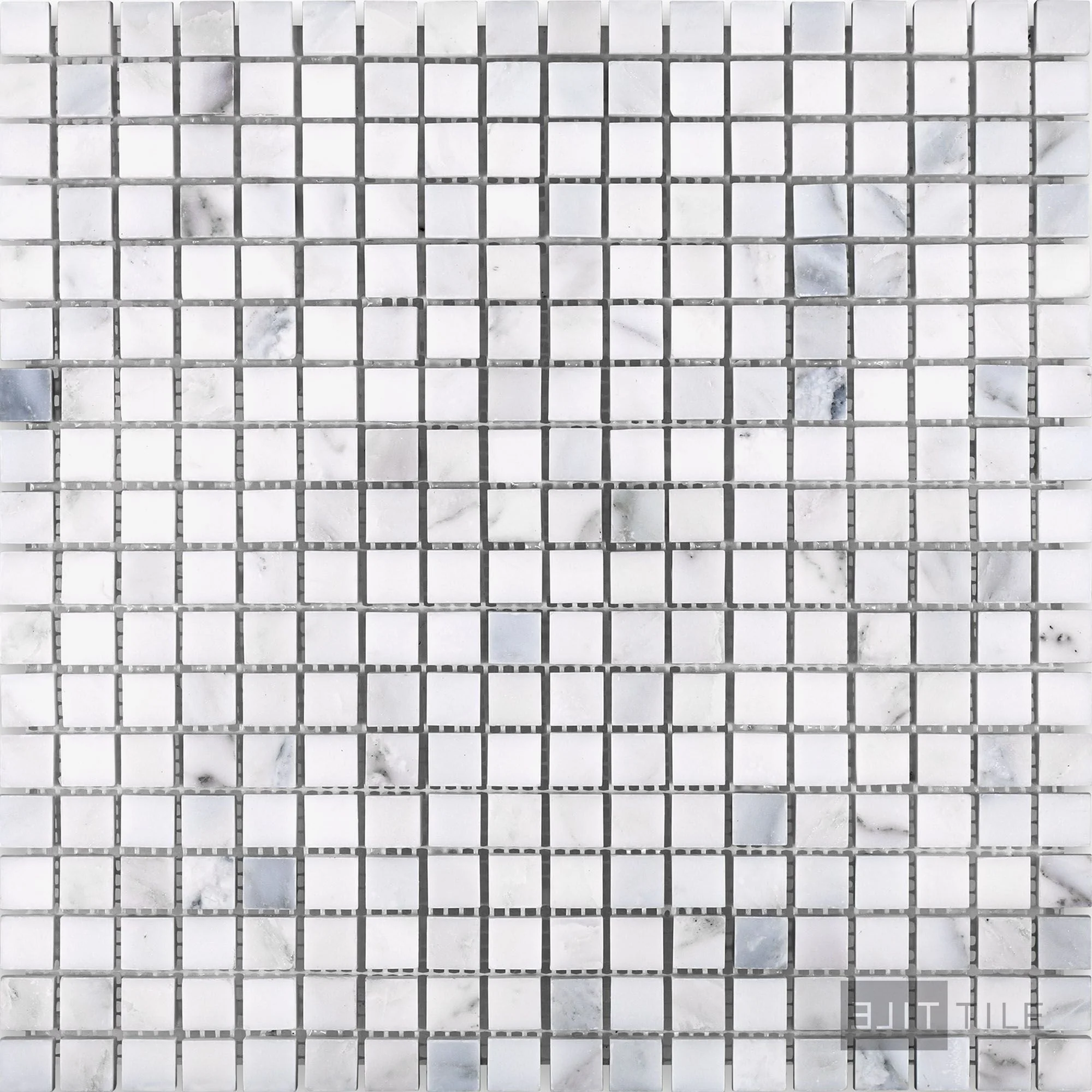 Oriental White Marble 5/8" Square Honed Mosaic