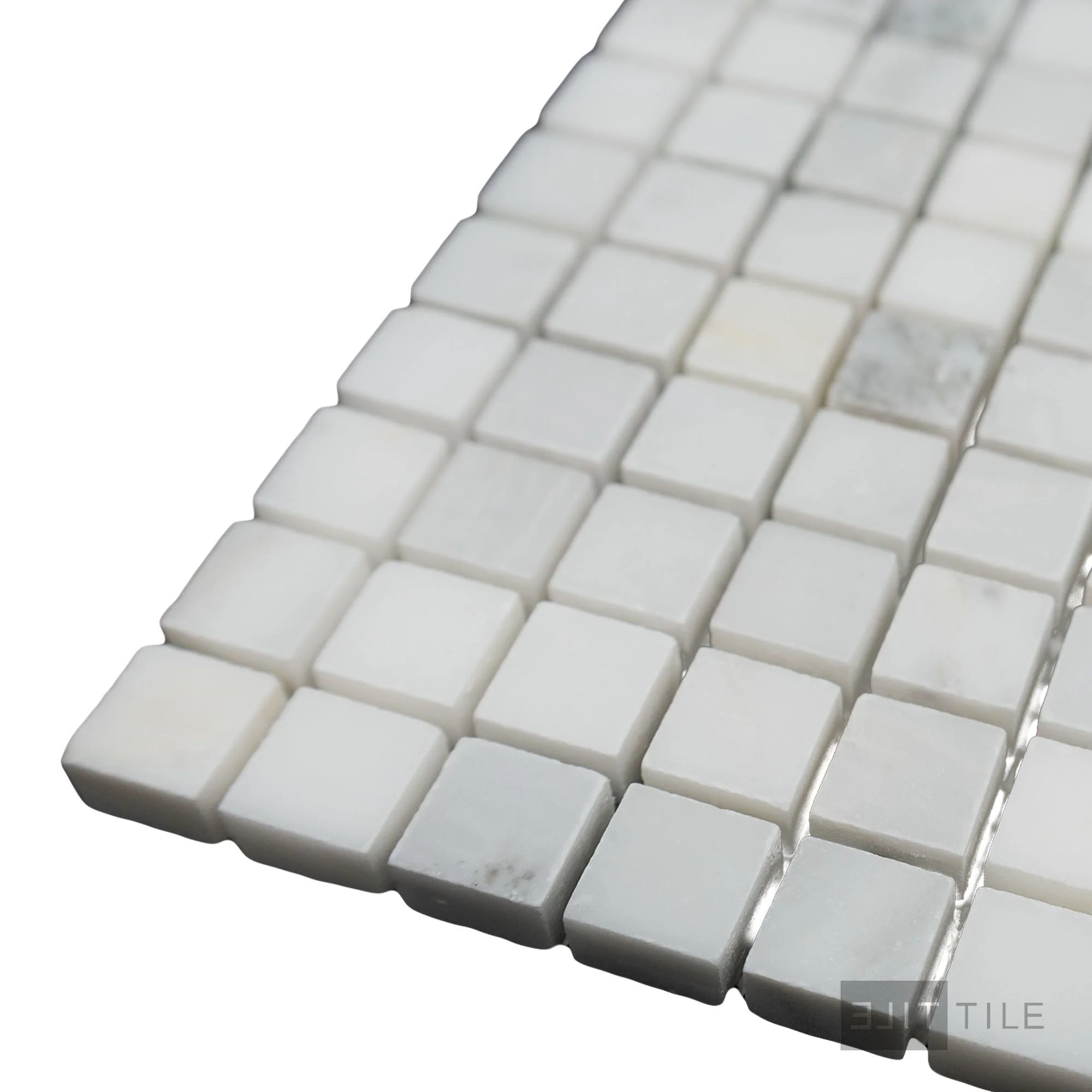 Oriental White Marble 5/8" Square Honed Mosaic - Image 3