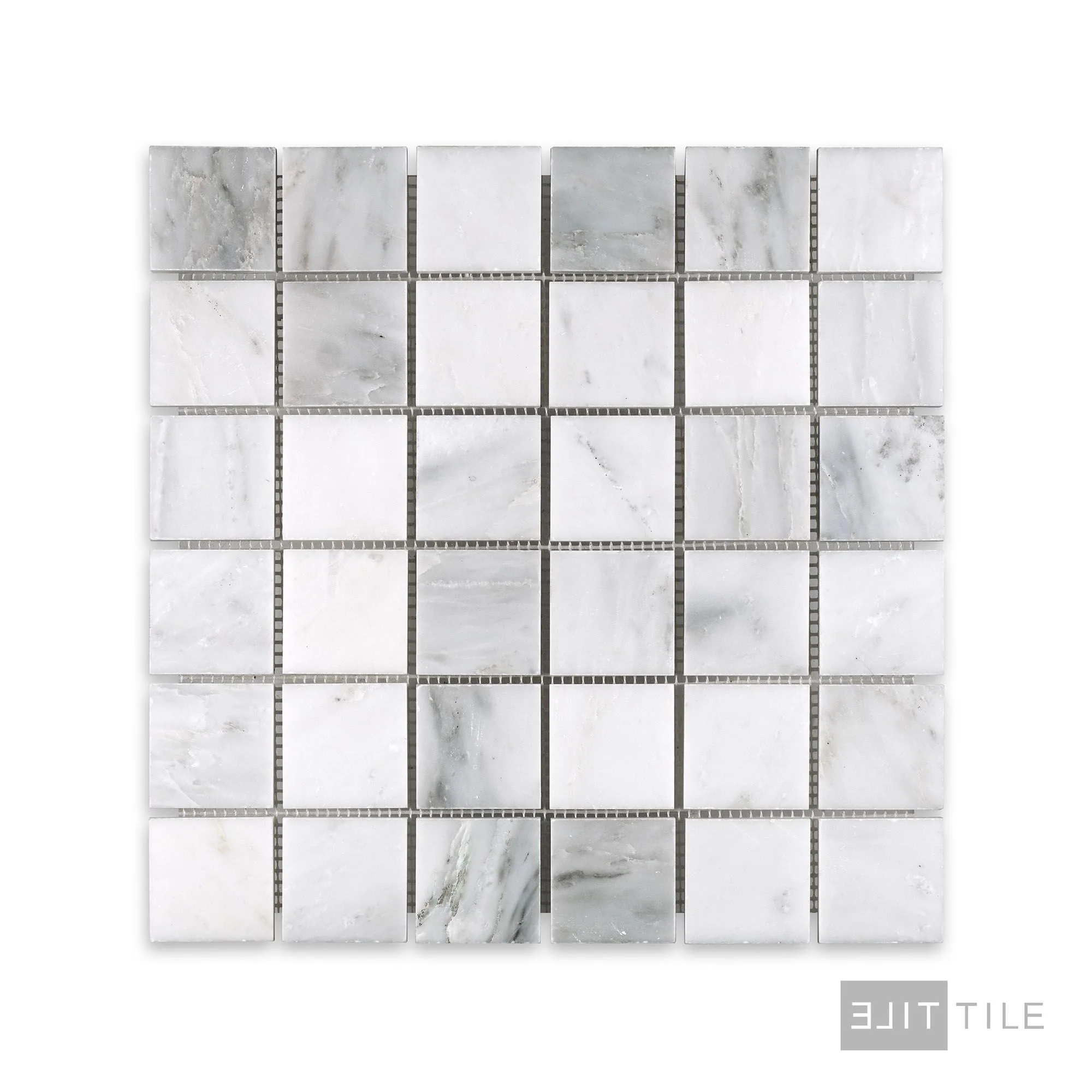 Oriental White Marble 2" Square Honed Mosaic - Image 2