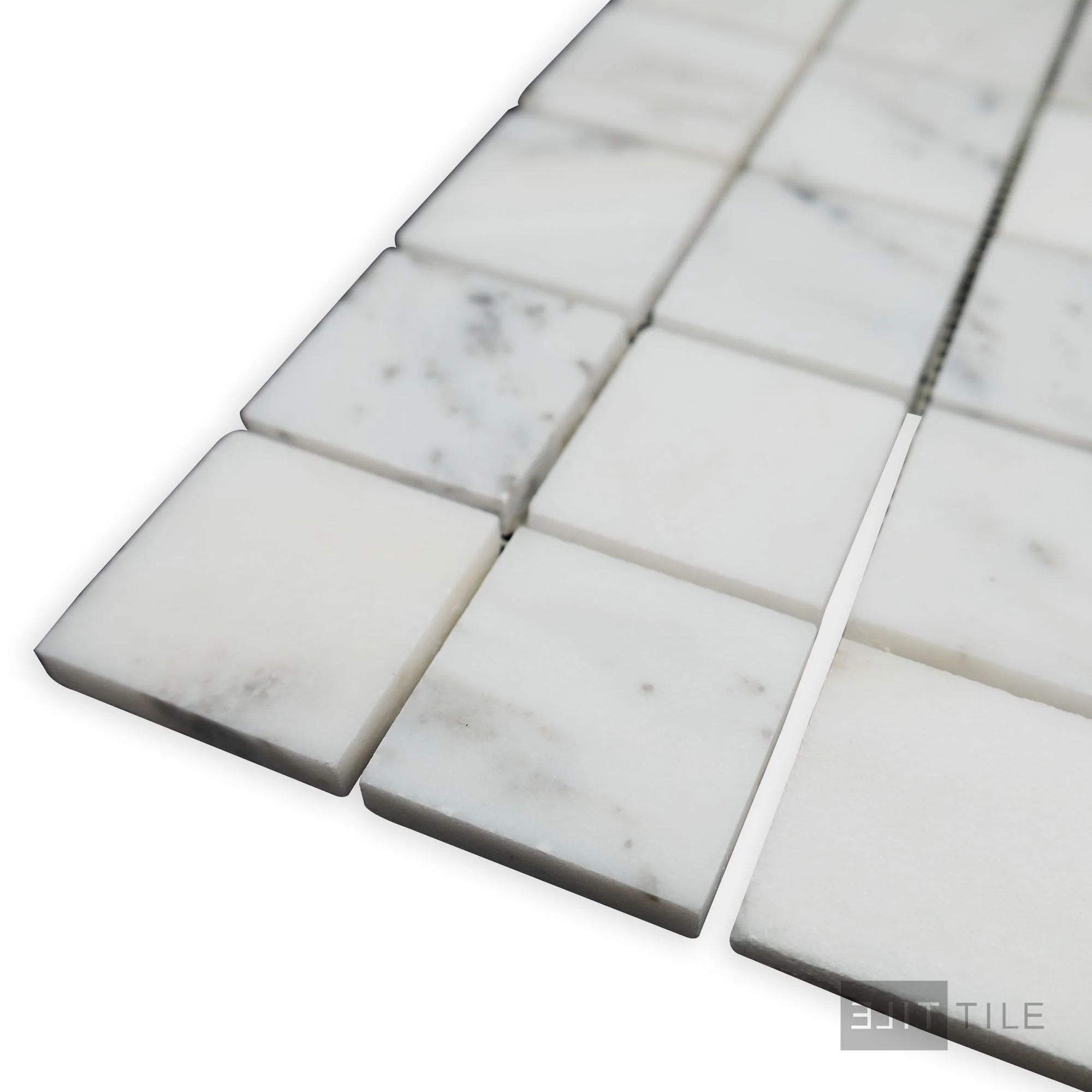 Oriental White Marble 2" Square Honed Mosaic - Image 3