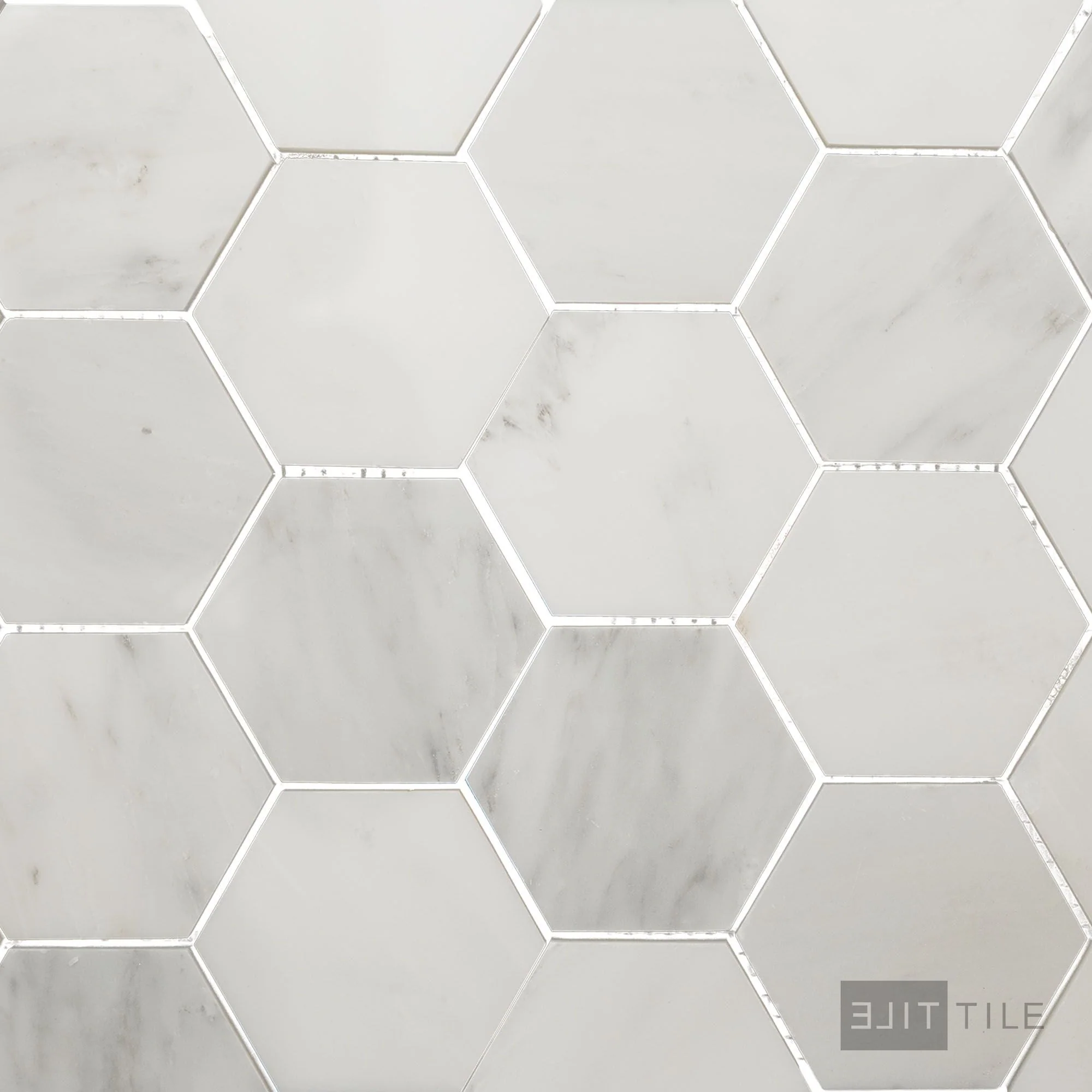 Oriental White Marble 3" Hexagon Polished Mosaic