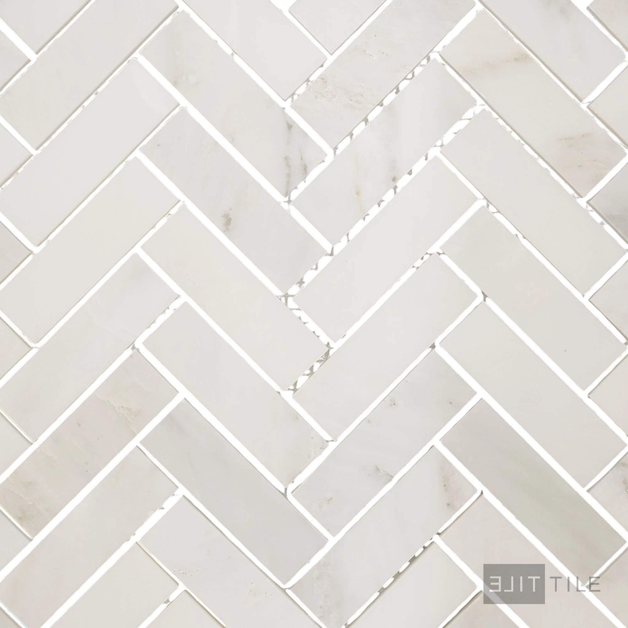 Oriental White Marble 1X3 Herringbone Polished Mosaic