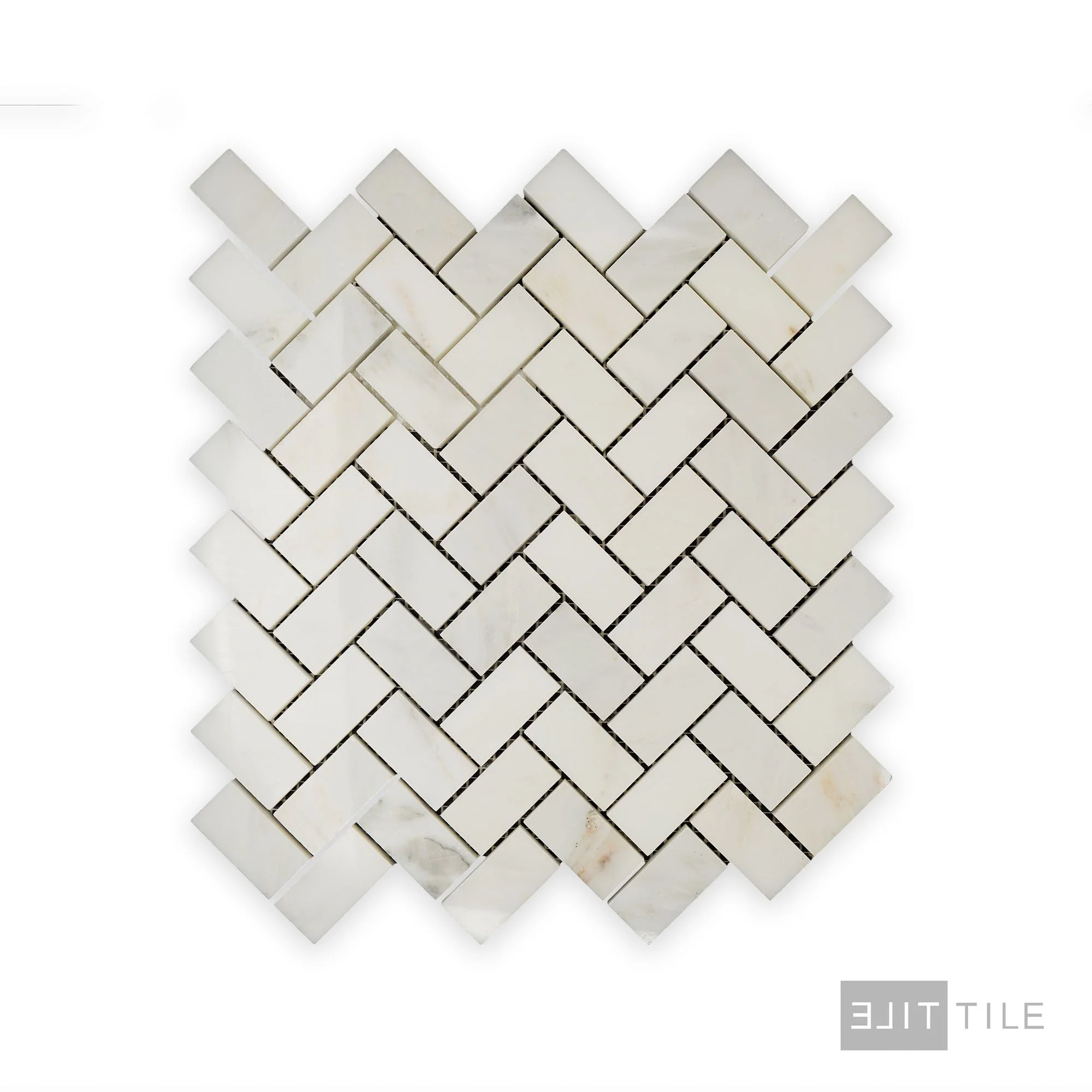 Oriental White Marble 1X2 Herringbone Polished Mosaic - Image 2