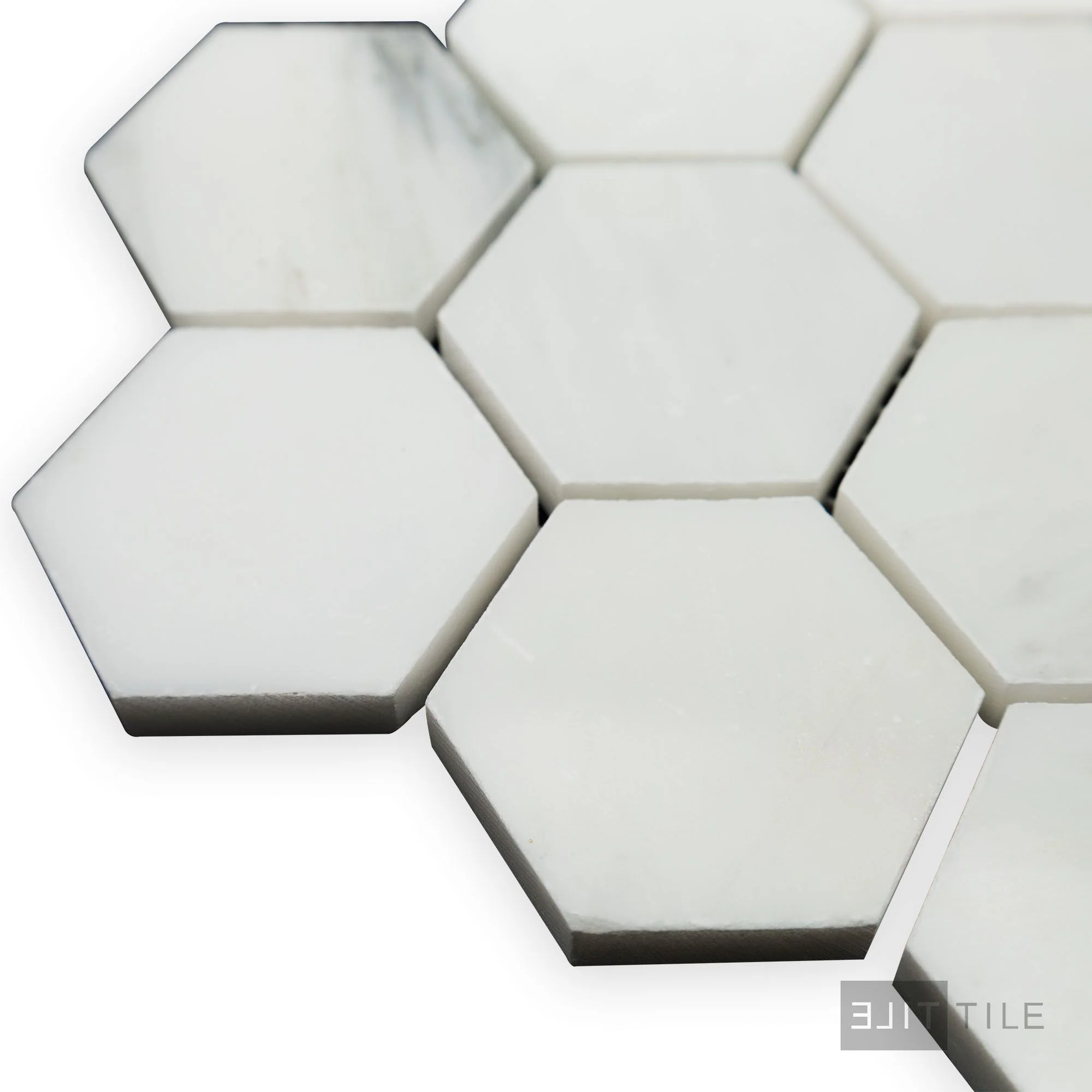 Oriental White Marble 2" Hexagon Polished Mosaic - Image 3