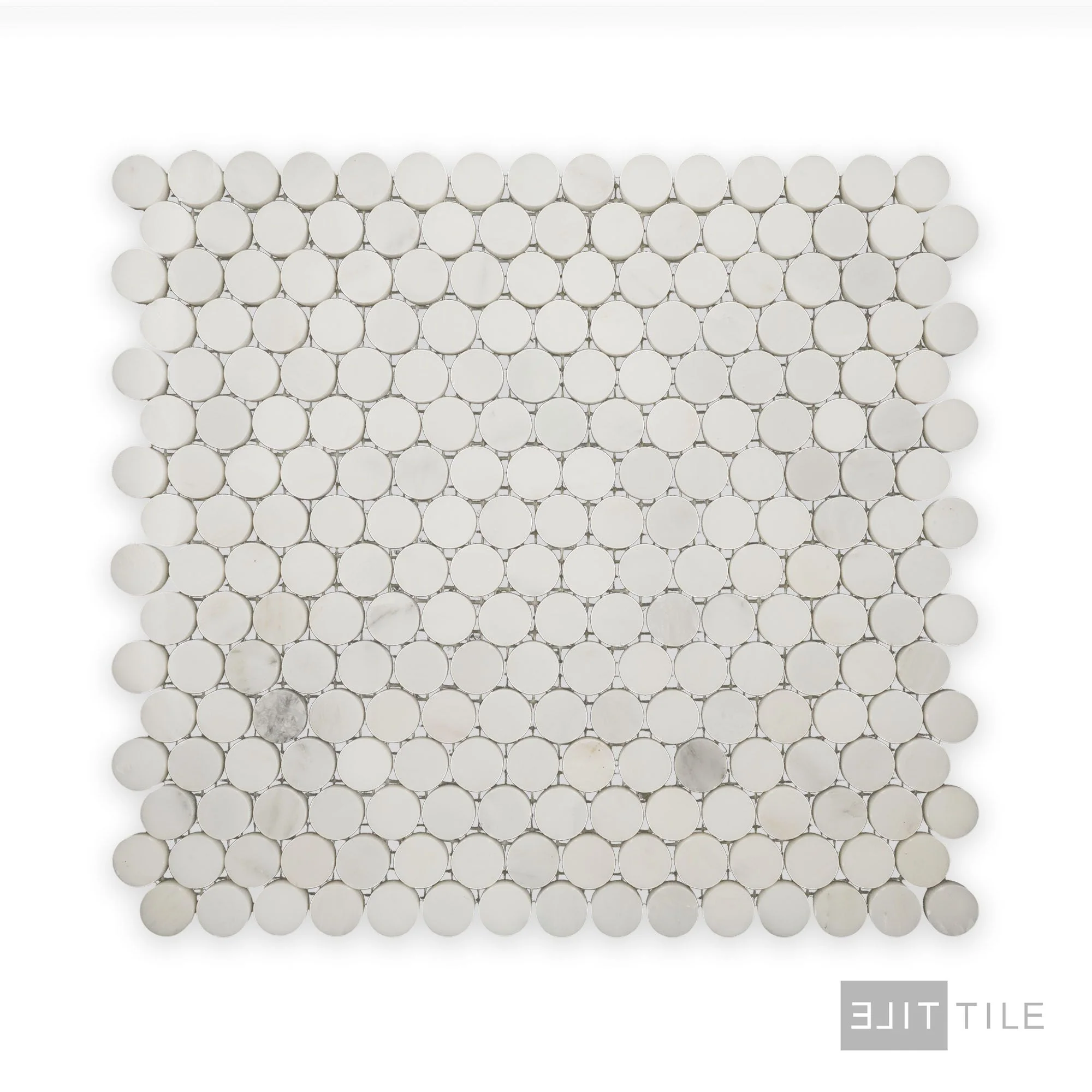 Oriental White Marble 3/4" Penny Round Polished Mosaic - Image 2