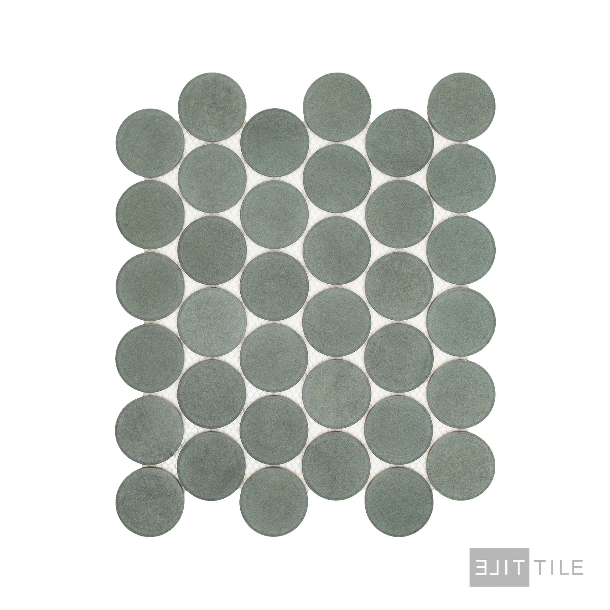 Passaggi 2" Round Mosaic 12X12 Green Matte - Image 2