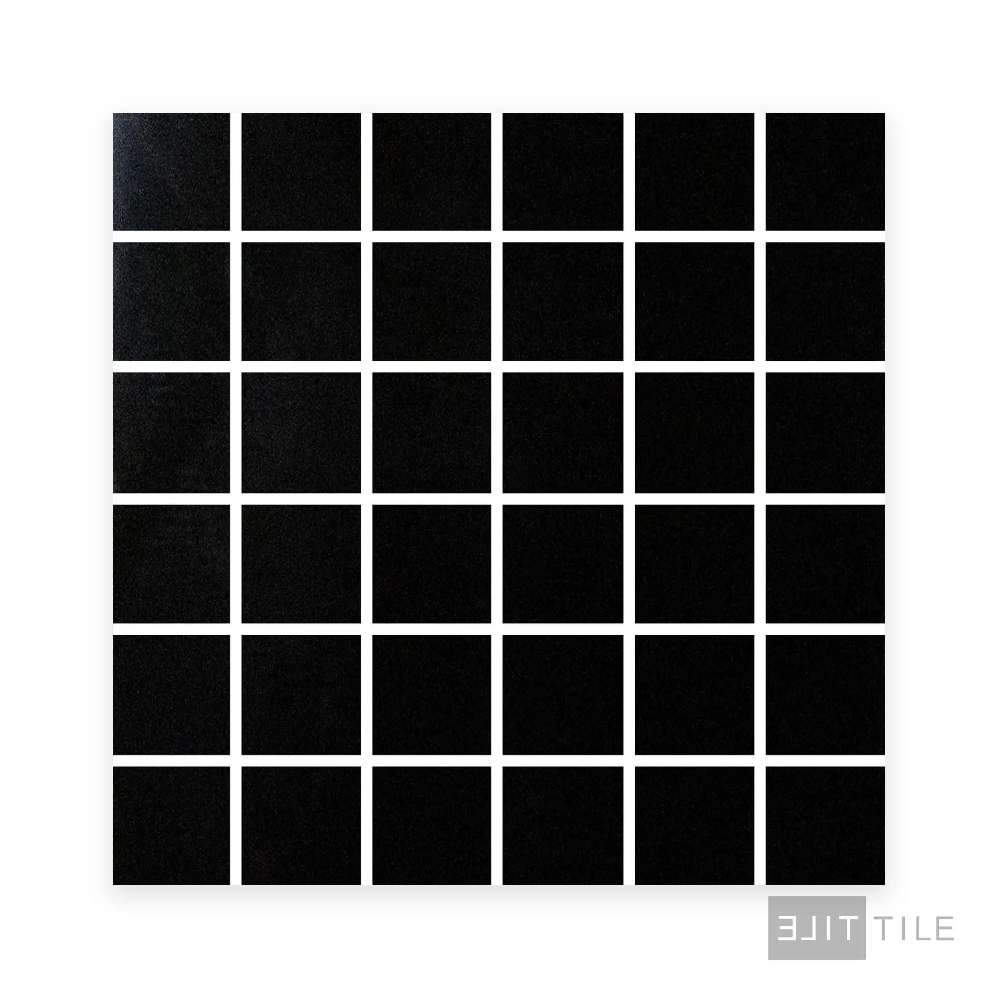 Pearl 2X2 Square Porcelain Mosaic 12X12 Super Black Polished - Image 2