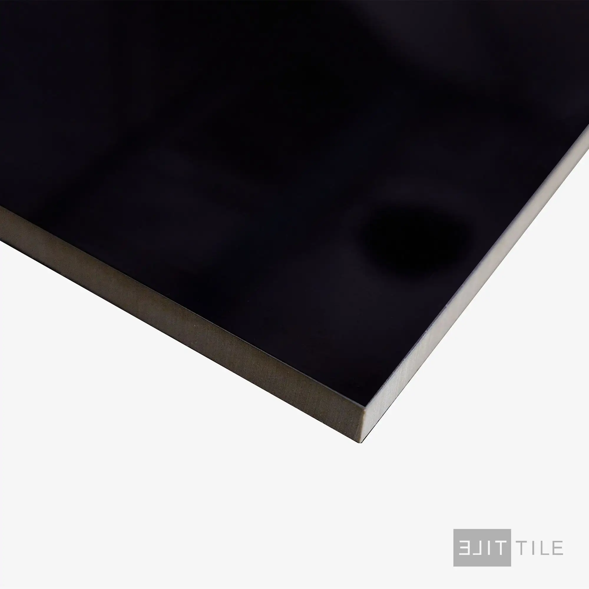 Pearl Porcelain Large Format Field Tile 24X24 Super Black Polished - Image 3